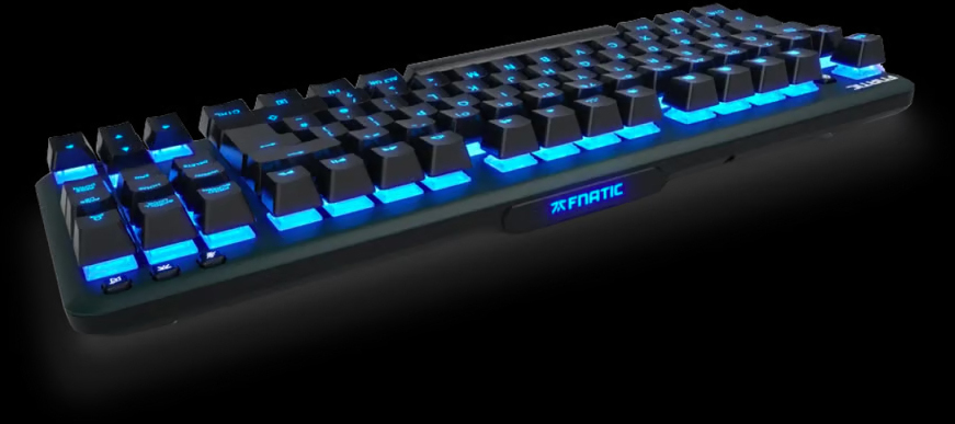 Fnatic - Fnatic miniSTREAK TKL Gaming Tastatur, Kailh Speed Silver, RGB, schwarz - Nordic Layout
