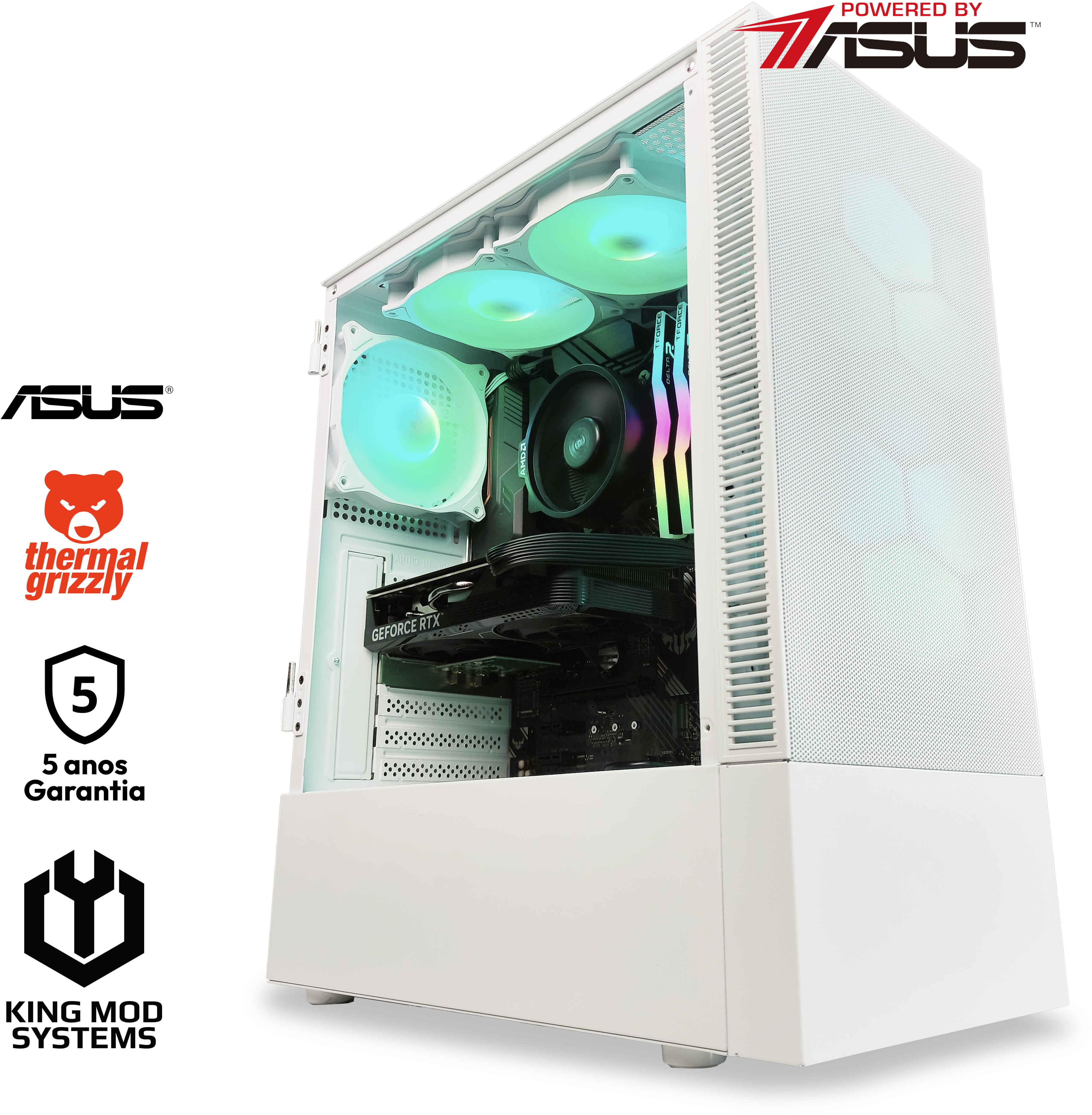 Ordenador King Mod Gamer-PC Powered by ASUS Ryzen 5 5600 32GB DDR4 1TB RTX 4060 Ti WiFi W11