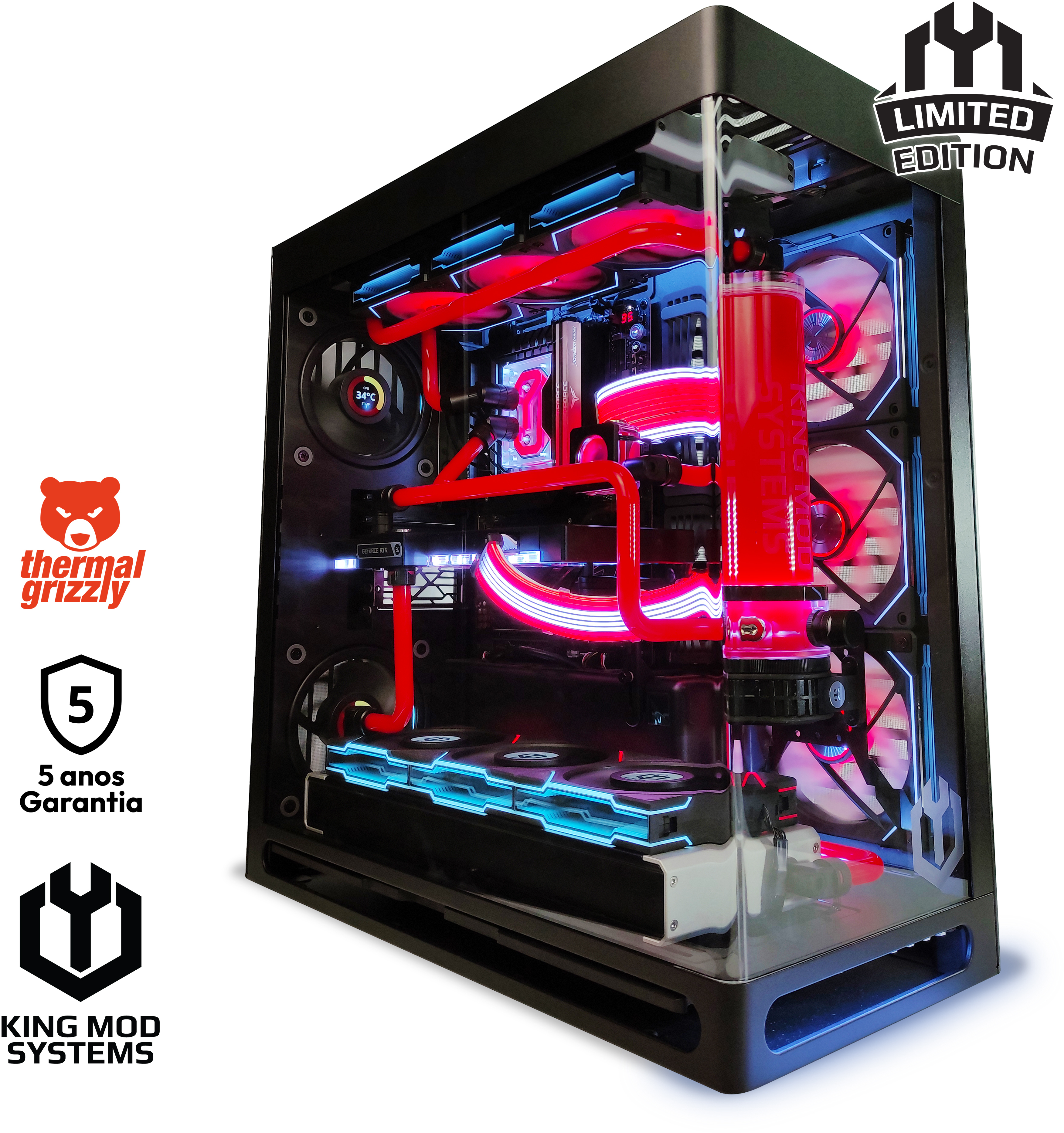 King Mod Systems - Ordenador King Mod Liquid-PC i9 14900K 32GB DDR5 7600MHz 2TB RTX 4090 WiFi W11