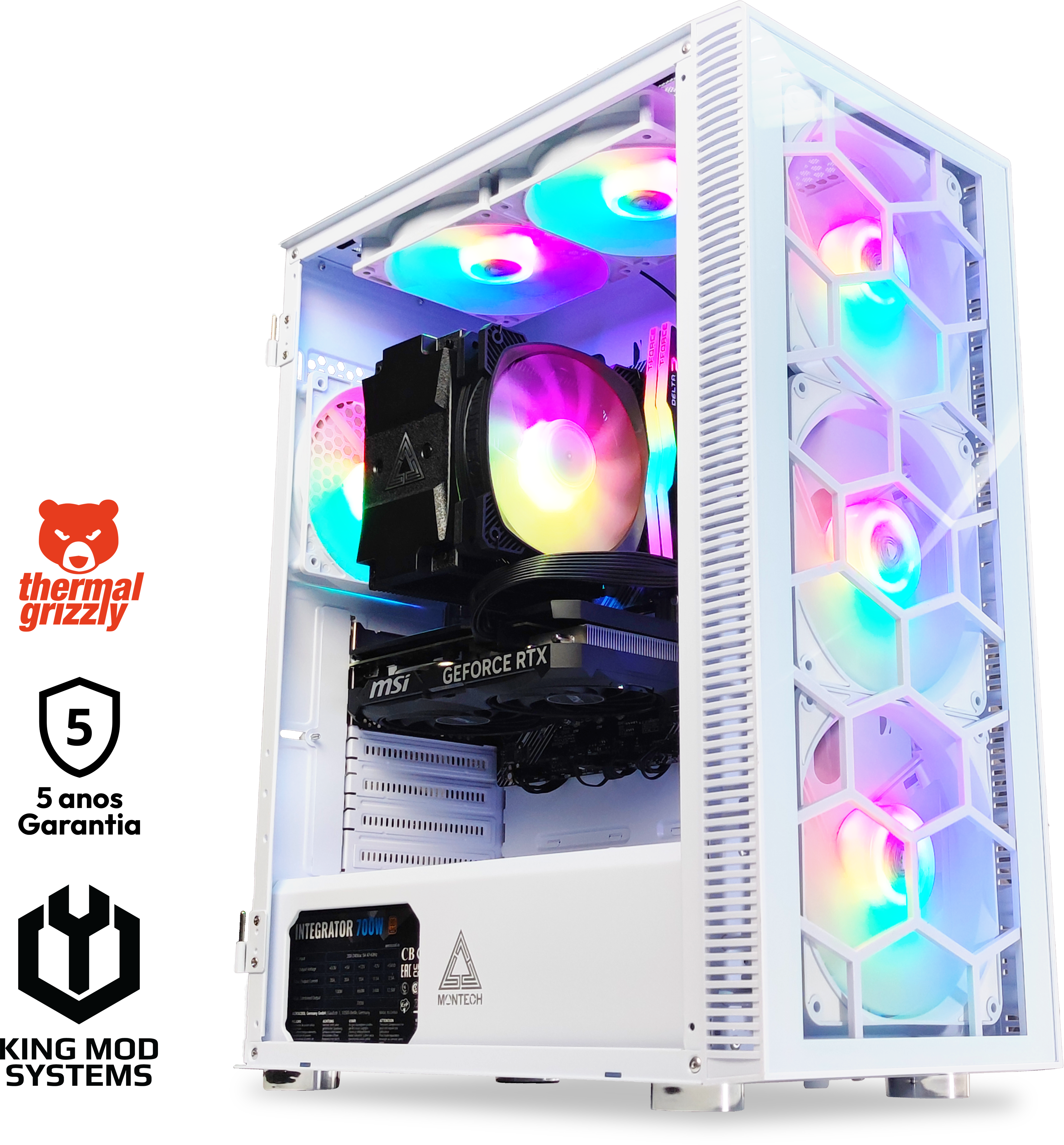 King Mod Systems - Ordenador King Mod Limited-PC Ryzen 7 5700X3D 32GB DDR4 1TB RTX 4060 Ti WIFI W11