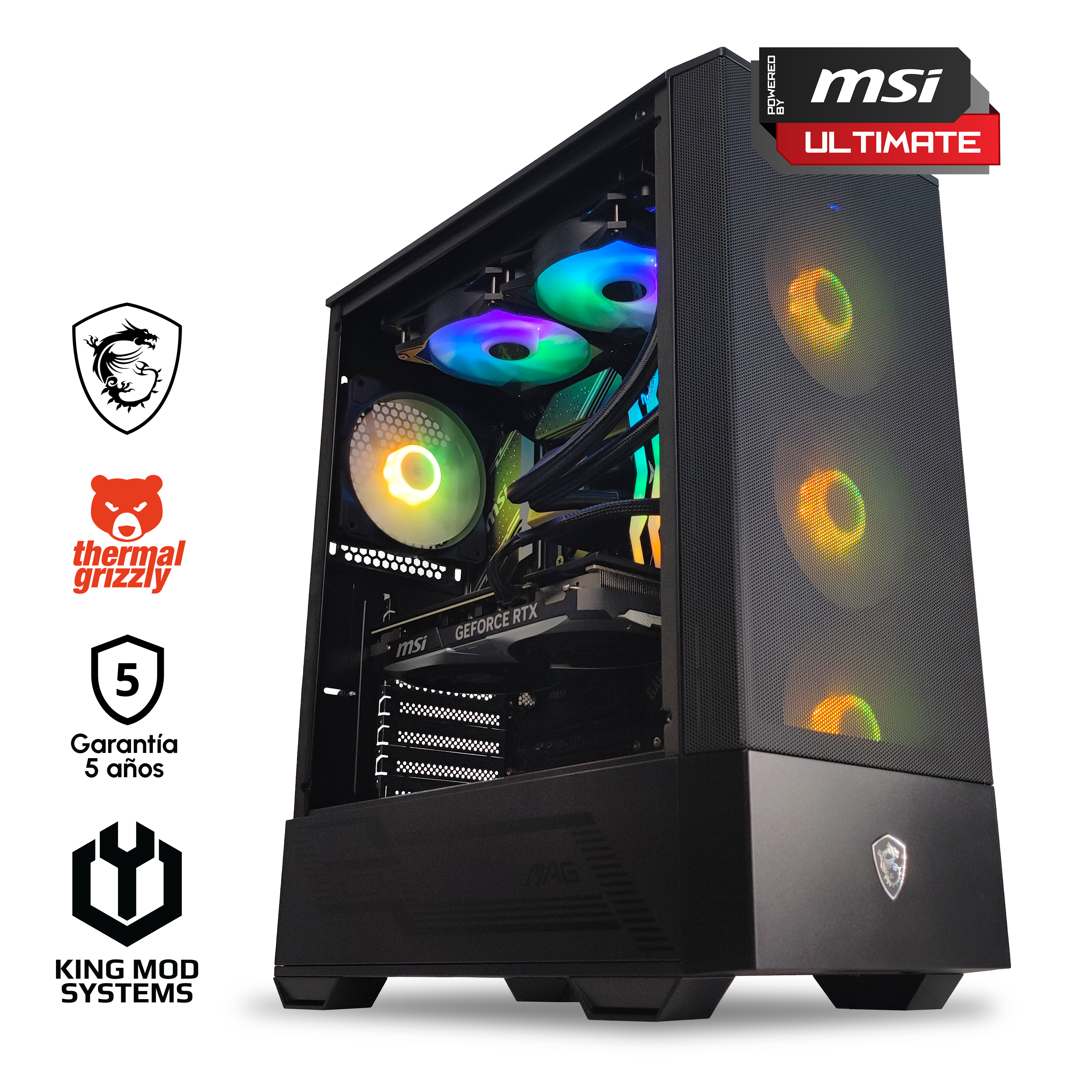 Ordenador King Mod Gamer-PC Powered by MSI i5 14600KF 32GB DDR5 1TB RTX 4070 SUPER WiFi W11