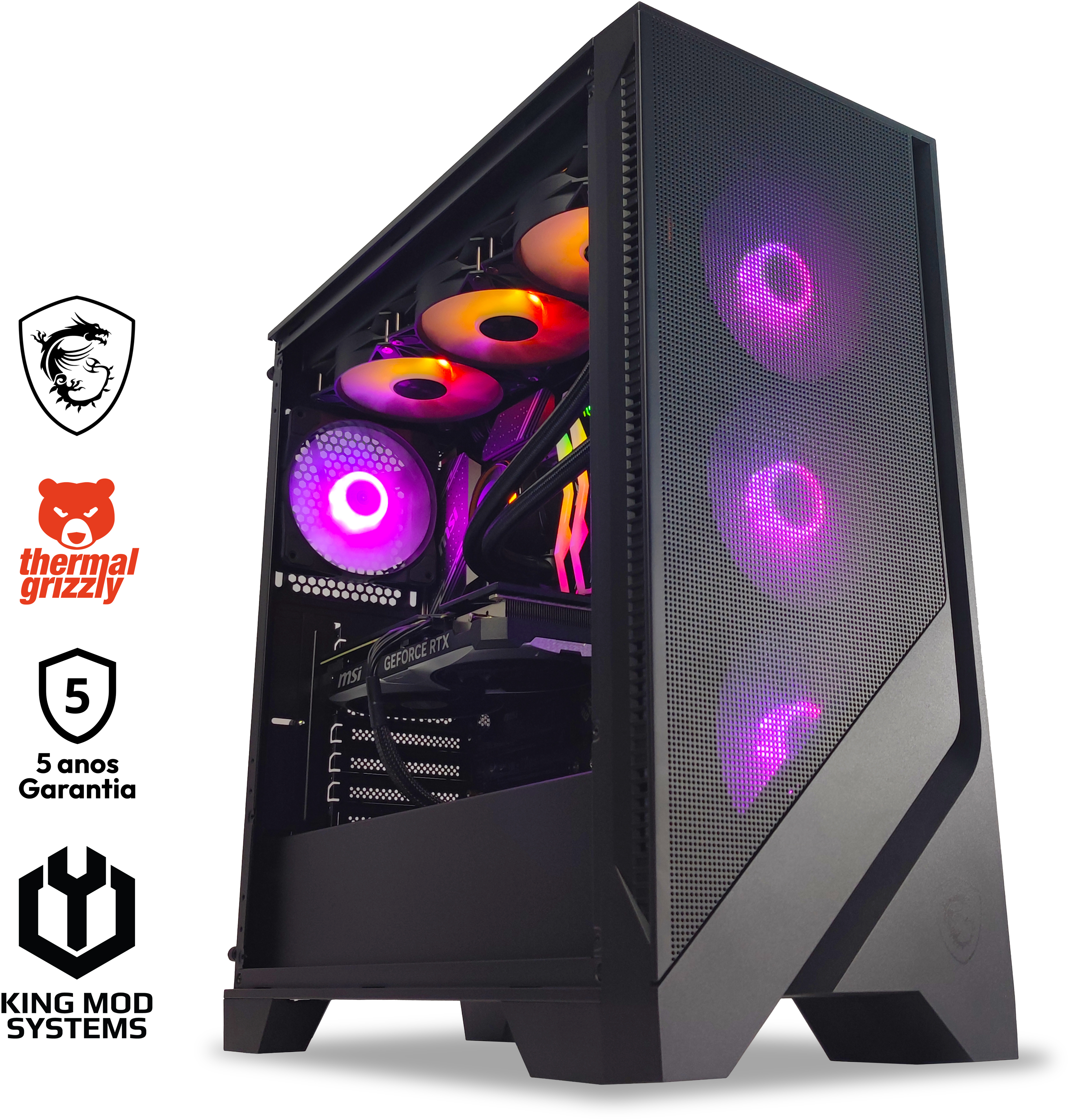 Ordenador King Mod Gamer-PC Powered by MSI i5 13600KF 32GB DDR5 1TB RTX 4070 SUPER WiFi W11