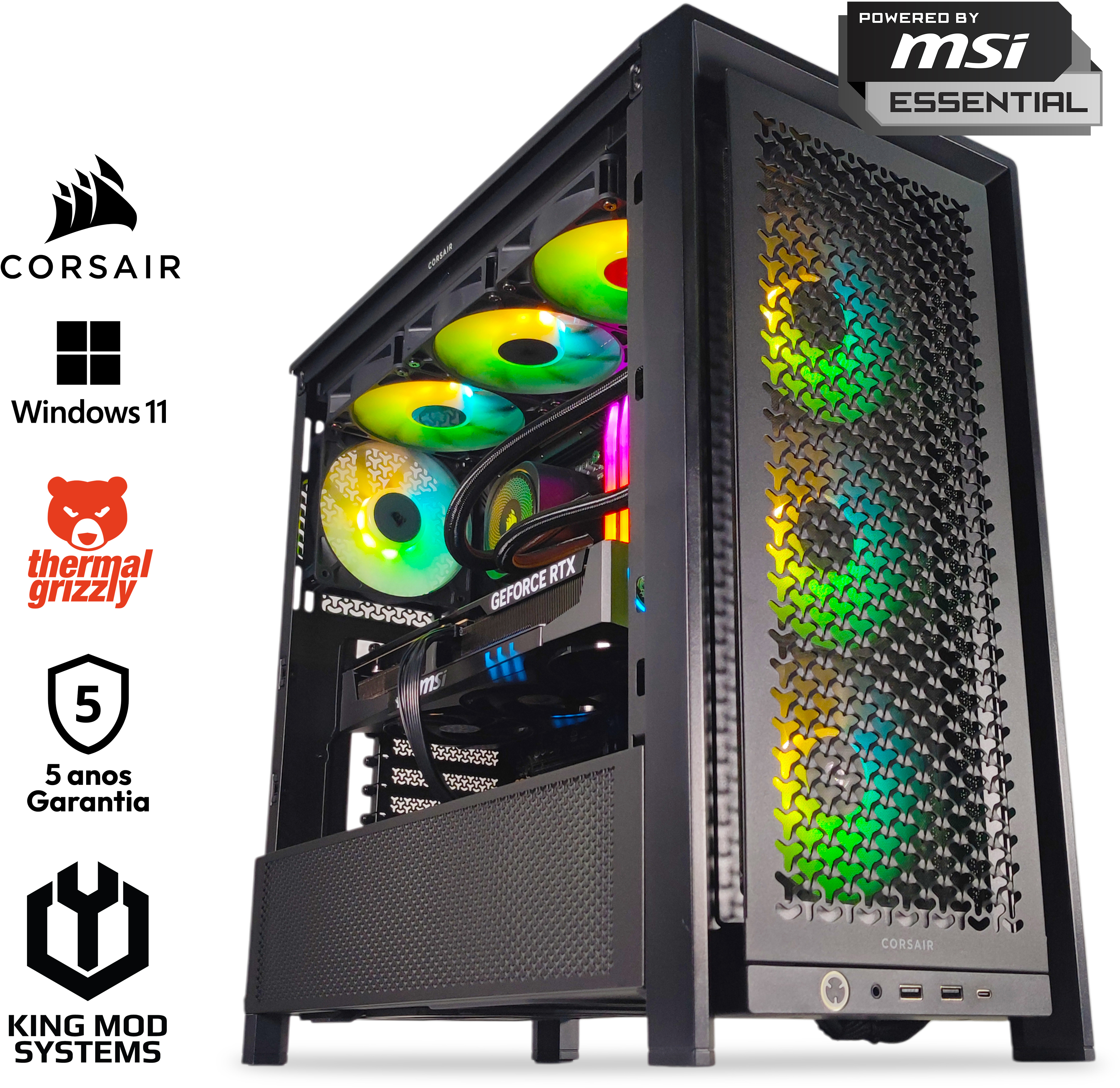 Picture of Picture of Ordenador King Mod Gamer-PC x iCUE Ryzen 7 9700X 32GB DDR5 1TB RTX 5070 WiFi W11