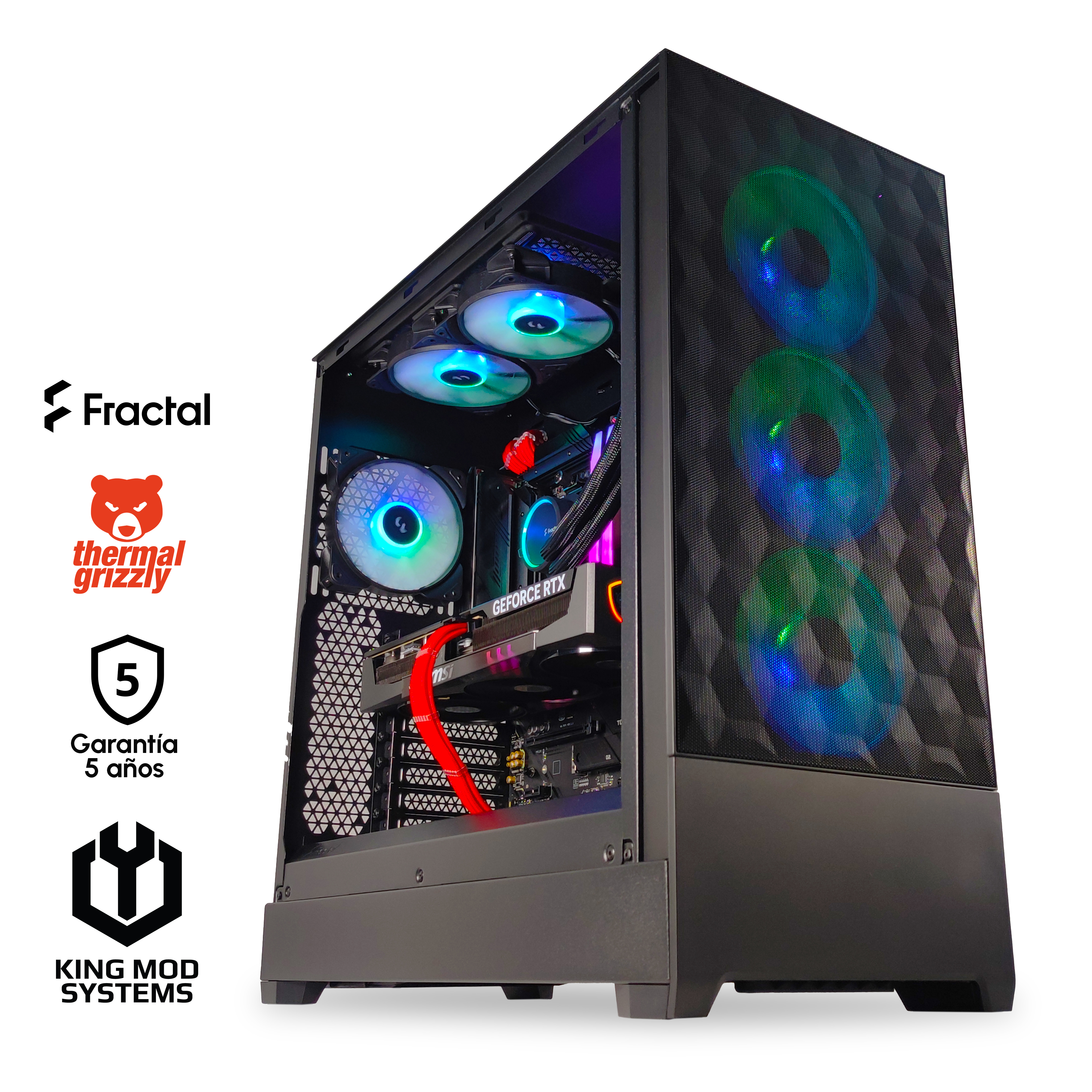 King Mod Systems - Ordenador King Mod Gamer-PC X Fractal Ryzen 7 7800X3D 32GB DDR5 2TB RTX 5080 WiFi W11