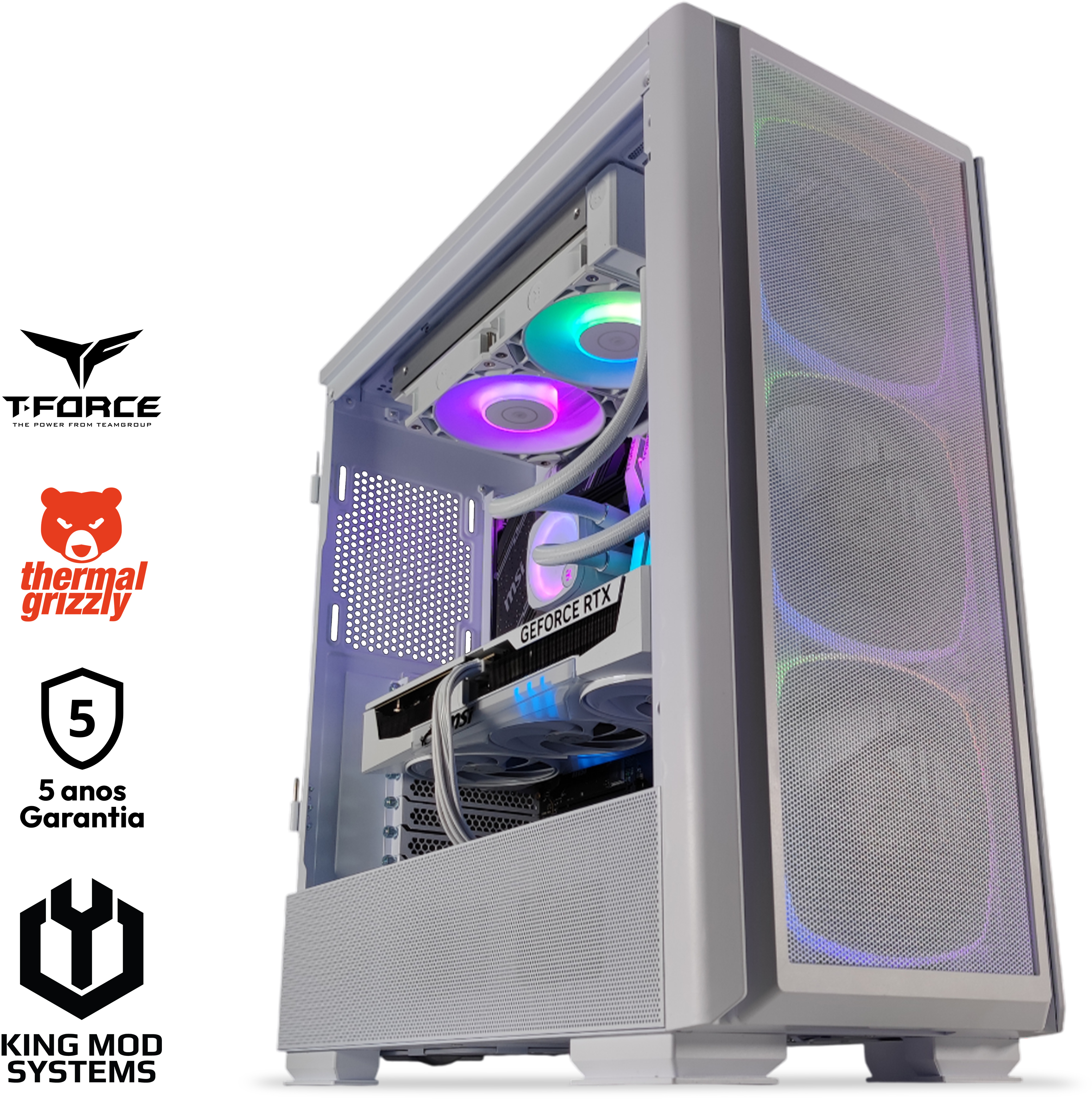King Mod Systems - Ordenador King Mod Gamer-PC Intel i7 14700F 32GB DDR5 1TB RTX 5070 WiFi W11