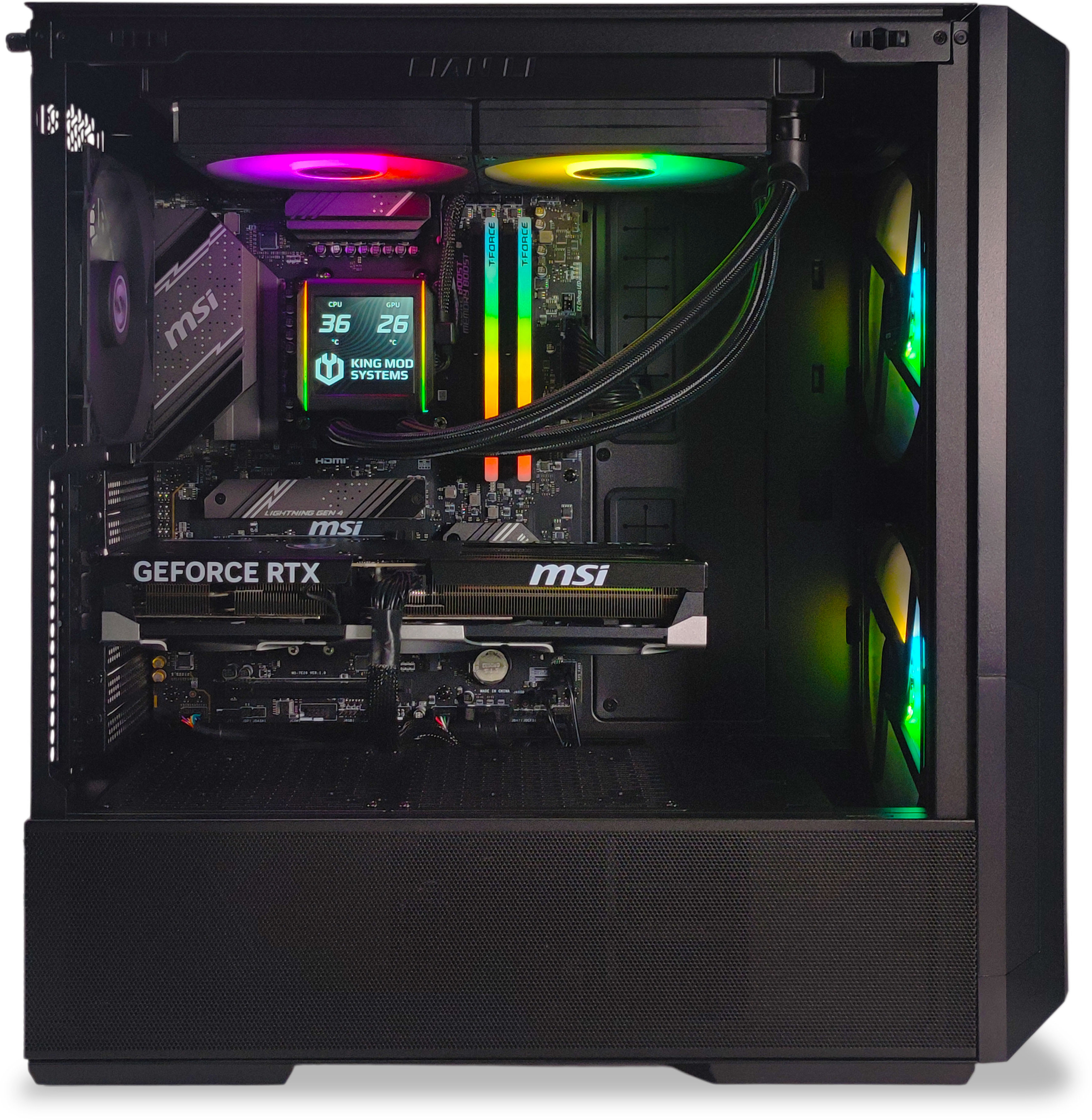 King Mod Systems - Ordenador King Mod Gamer-PC Ryzen 7 7800X3D 32GB DDR5 1TB RTX 5070 Ti WiFi W11