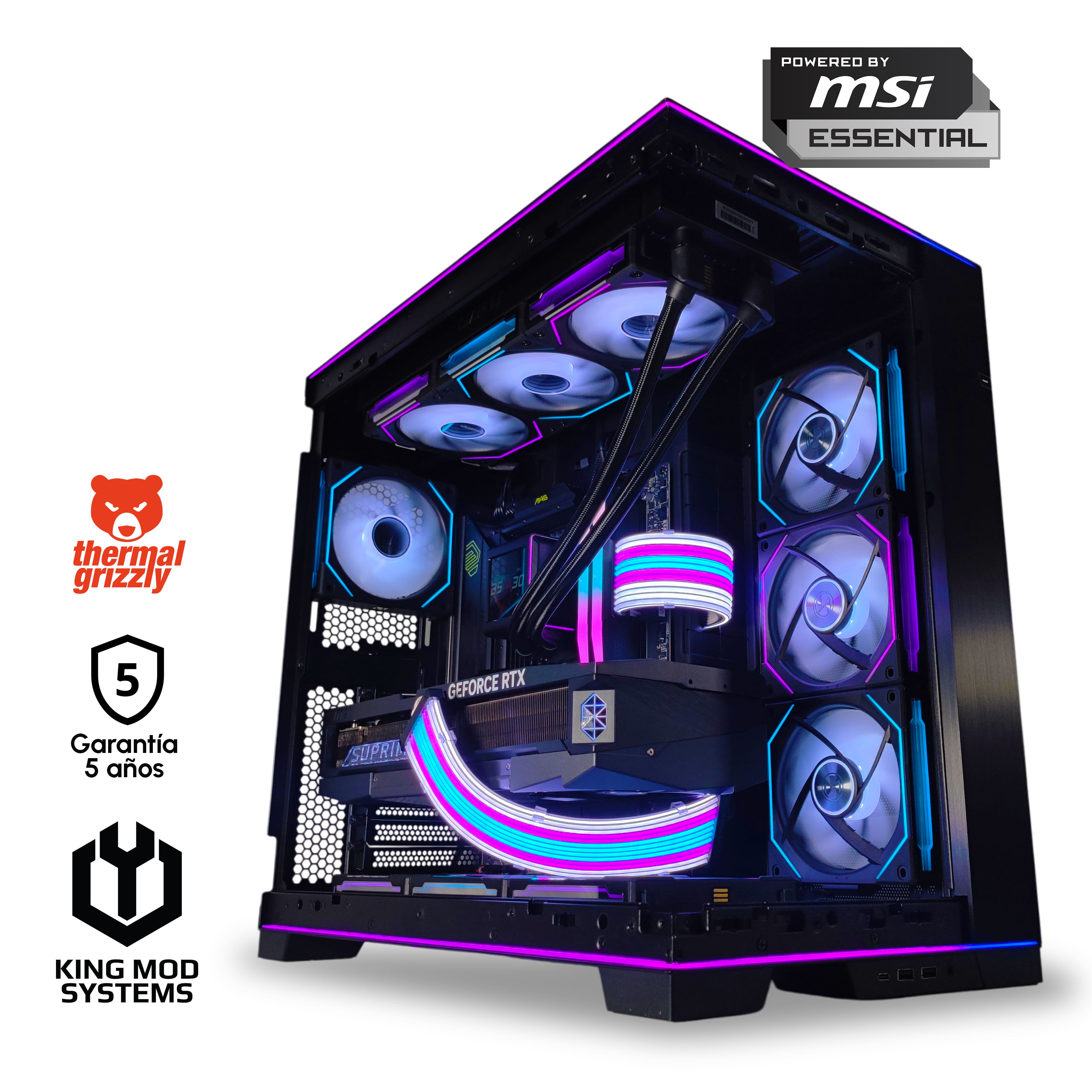 Ordenador King Mod Gamer-PC Ryzen 7 9800X3D 64GB DDR5 2TB RTX 5090 WiFi W11 V2