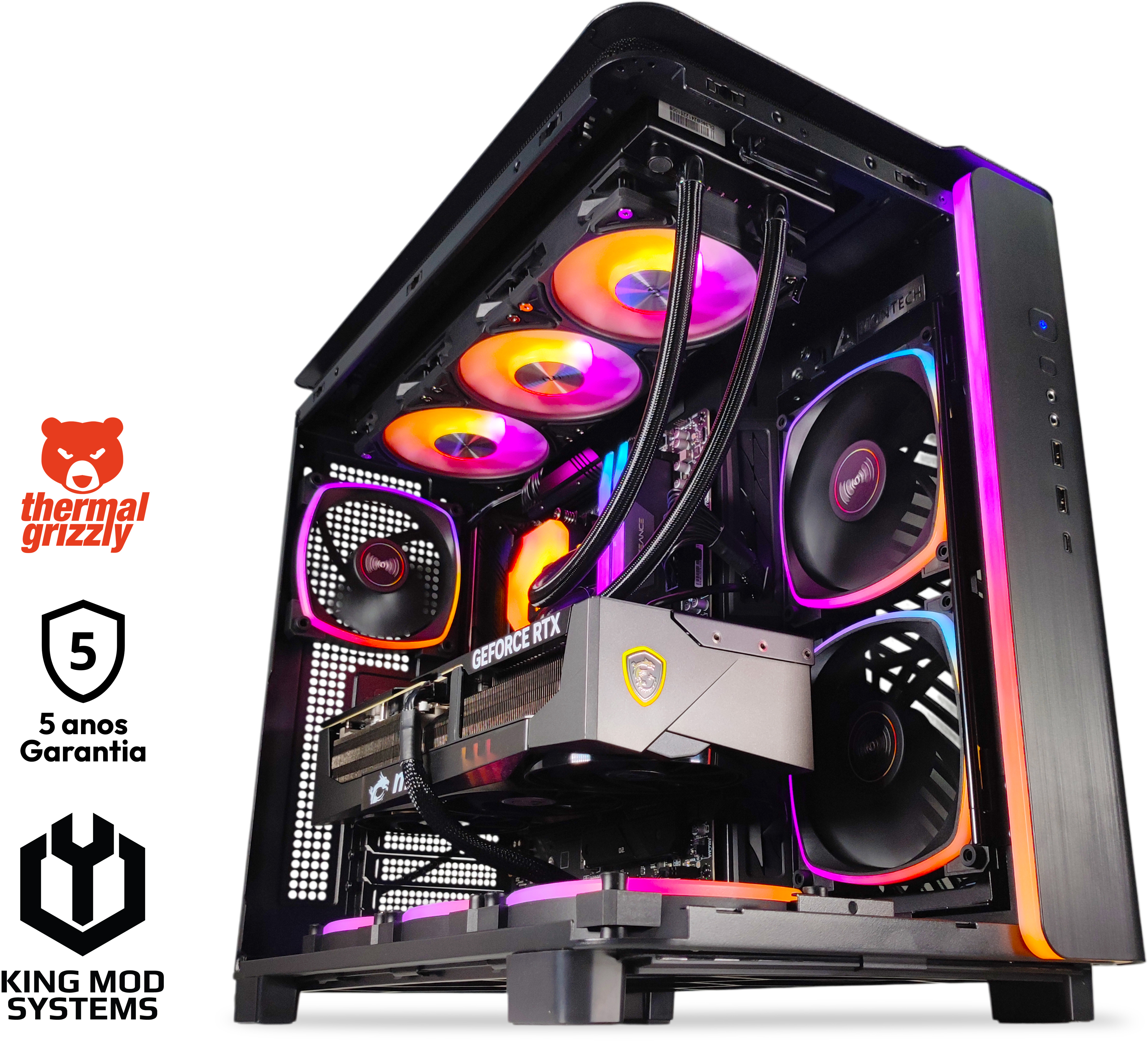 King Mod Systems - Ordenador King Mod Gamer-PC Ryzen 7 9800X3D 64GB DDR5 2TB RTX 5090 WiFi W11 V3