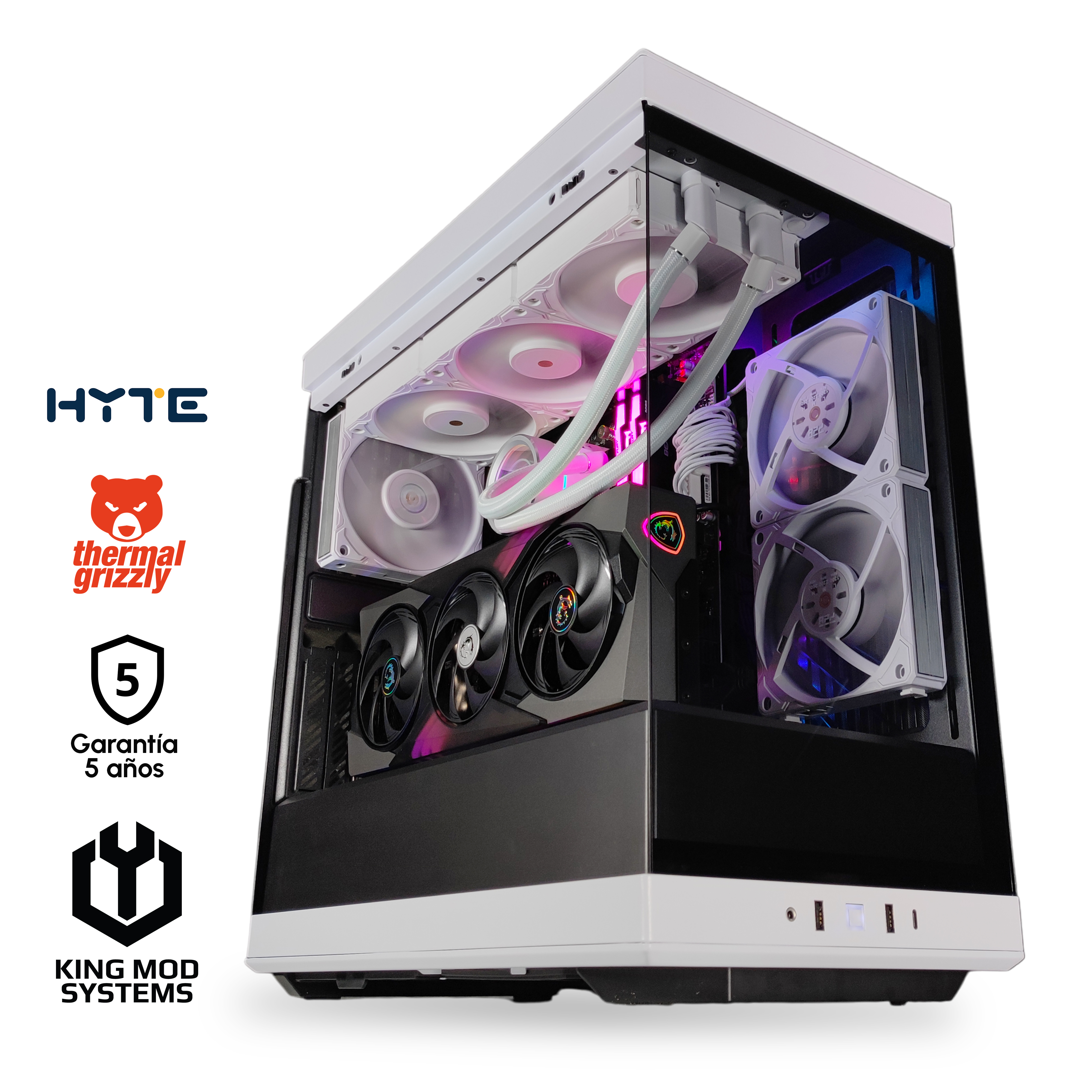 Ordenador King Mod Gamer-PC HYTE Ryzen 9 9900X 64GB DDR5 1TB RTX 5070 WiFi W11