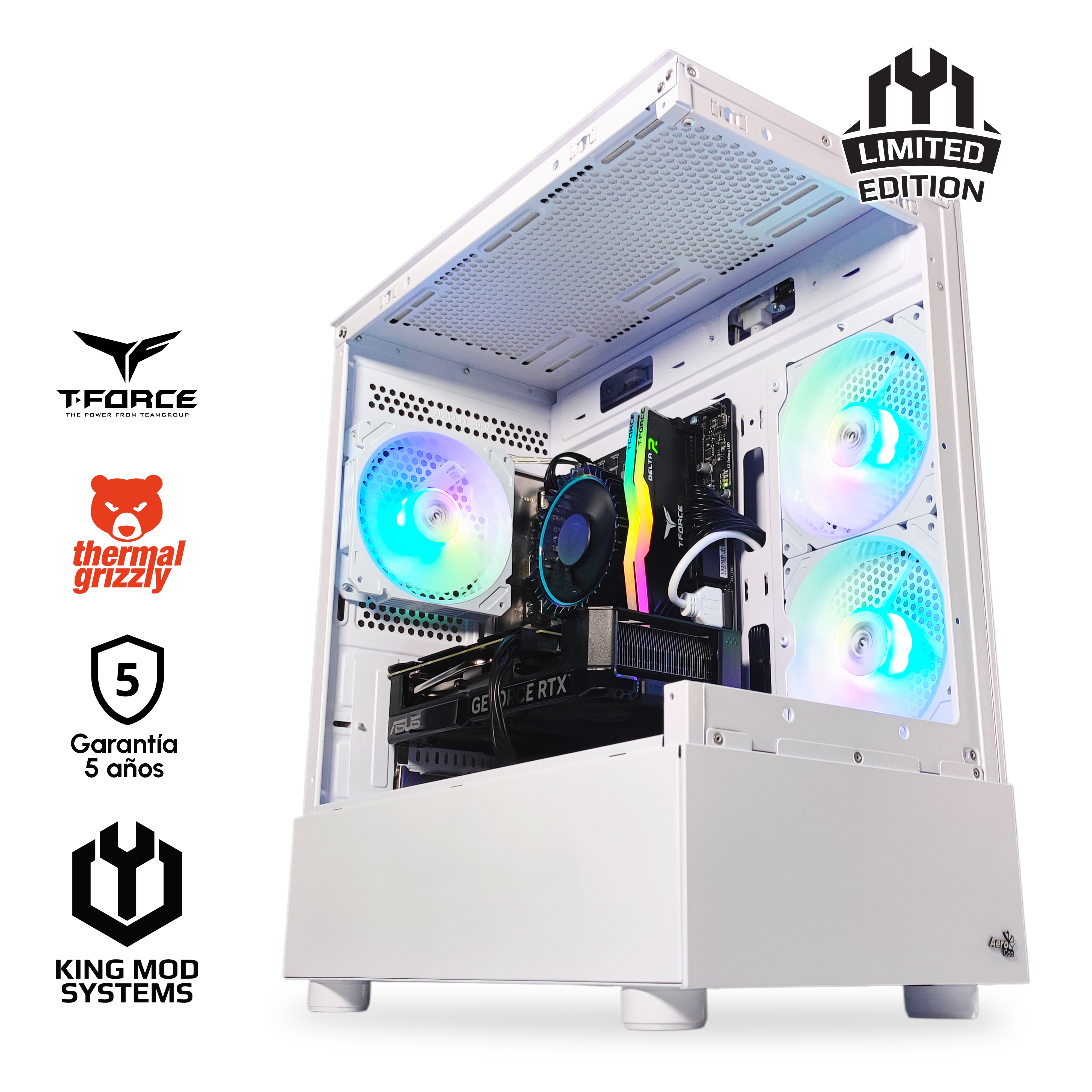 King Mod Systems - Ordenador King Mod Limited-PC Intel i5 14400F 32GB DDR4 1TB RTX 4060 WiFi W11