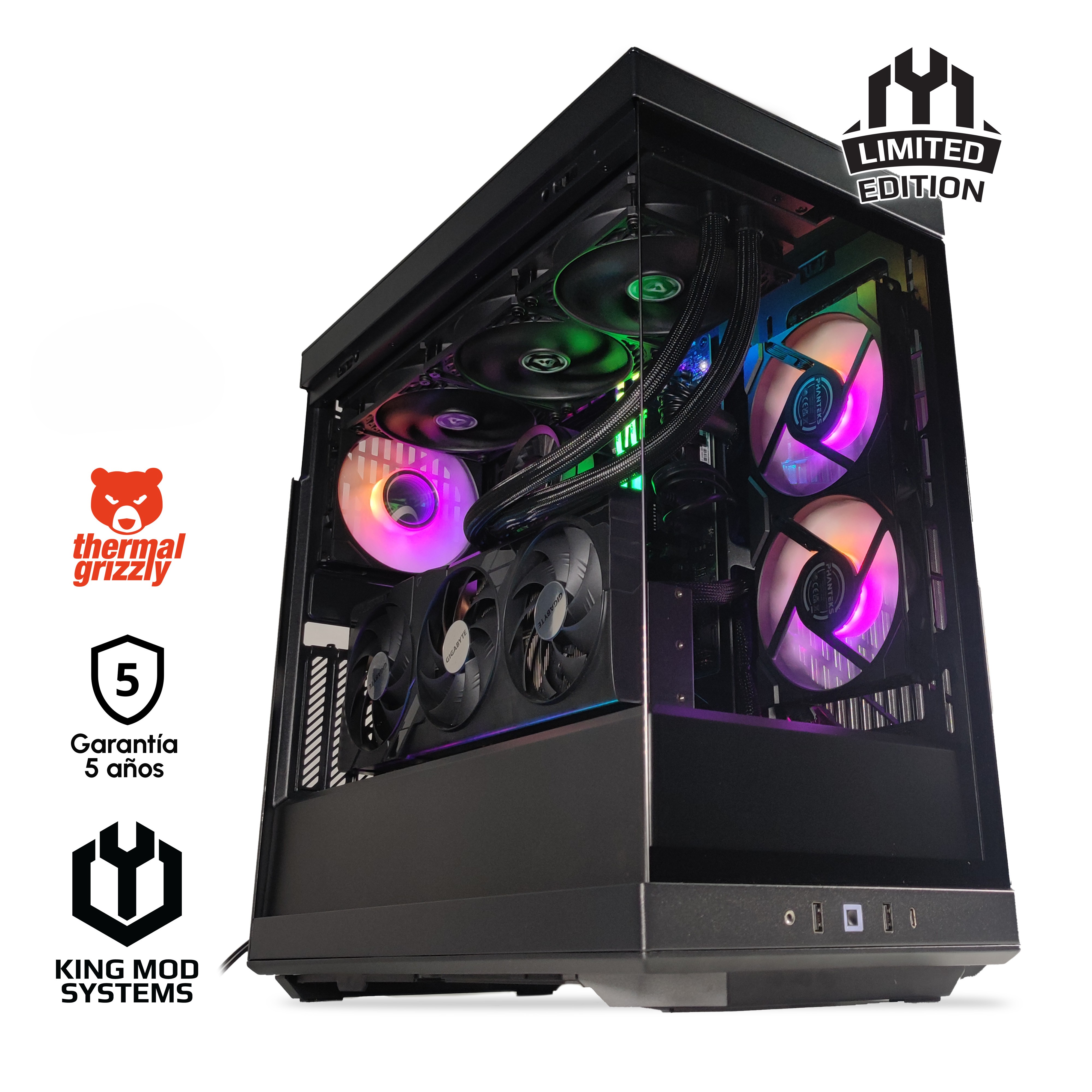 King Mod Systems - Ordenador King Mod Limited-PC Ryzen 7 9800X3D 64GB DDR5 2TB RTX 4080 SUPER WiFi W11