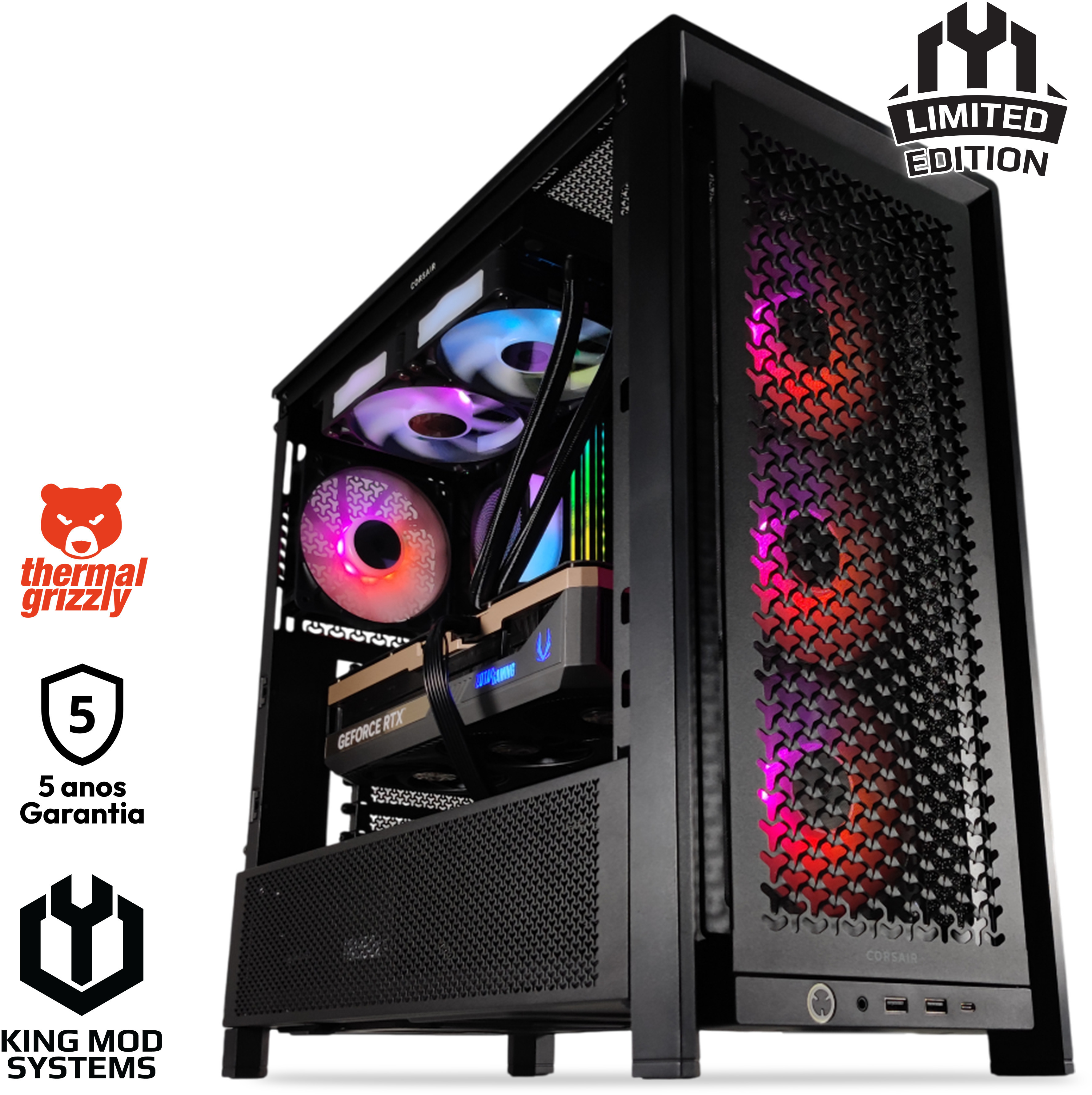 King Mod Systems - Ordenador King Mod Limited-PC Ryzen 7 9800X3D 64GB DDR5 2TB RTX 5080 WiFi W11