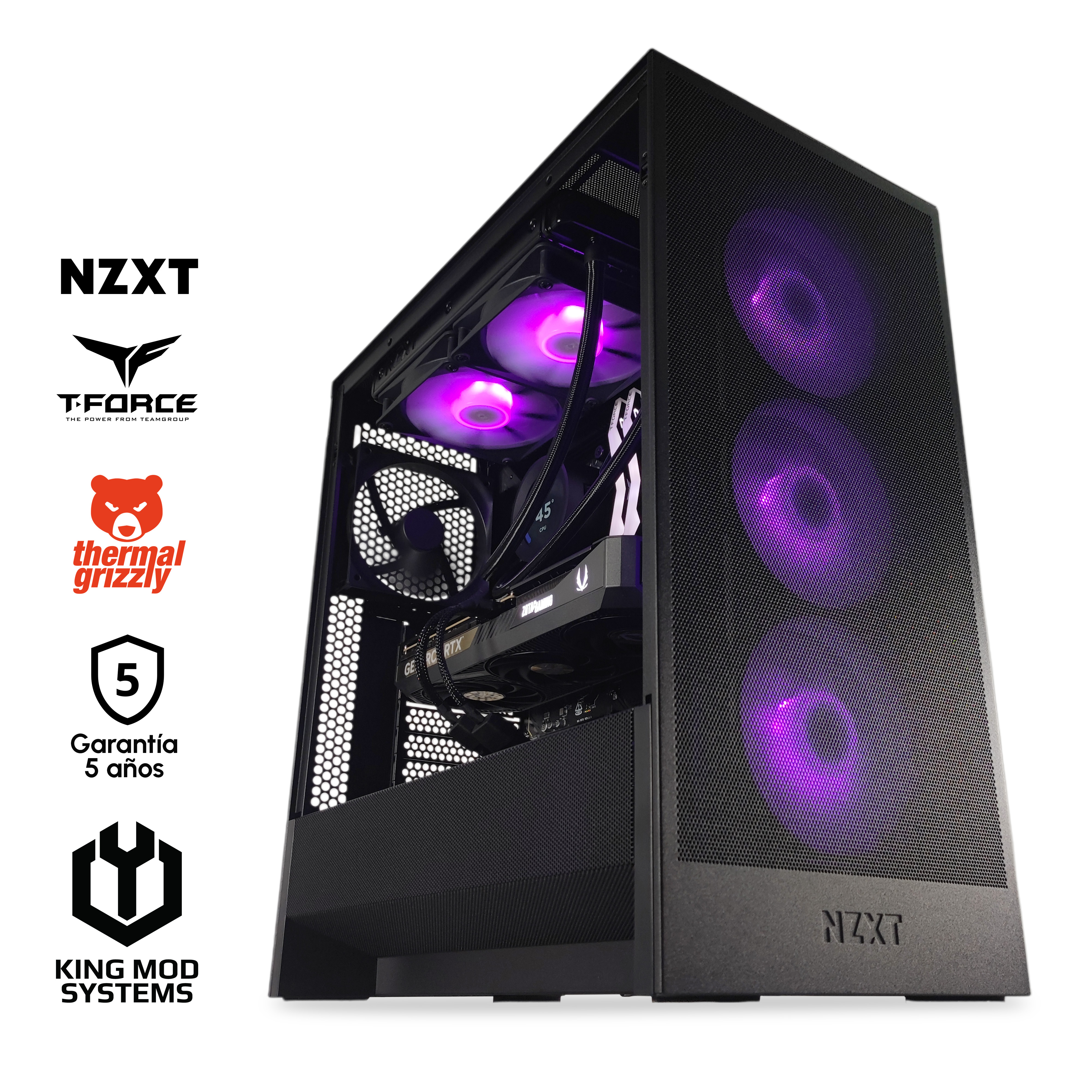 Ordenador King Mod Gamer-PC NZXT Ryzen 5 9600X 32GB DDR5 1TB RTX 5070 WiFi W11