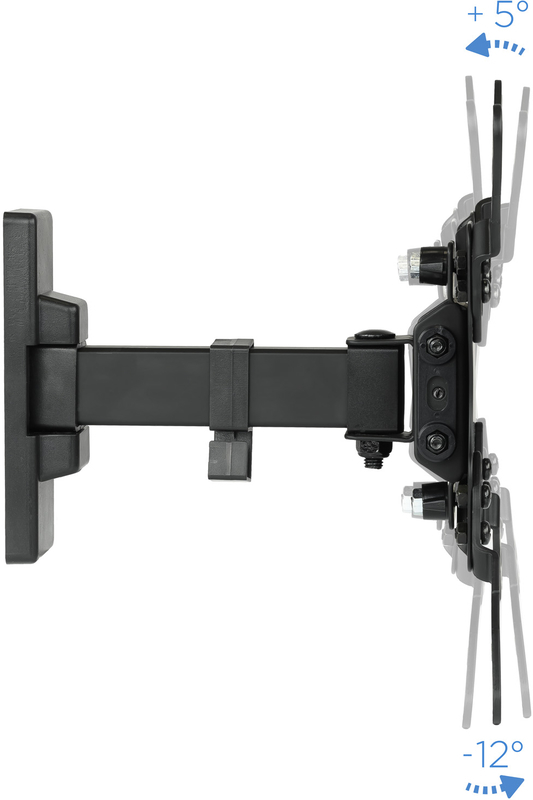 Tooq - Soporte de Pared Tooq Tilt e GiRatónrio 2 Pivots 13" a 42" 190mm Max. 20kg Negro