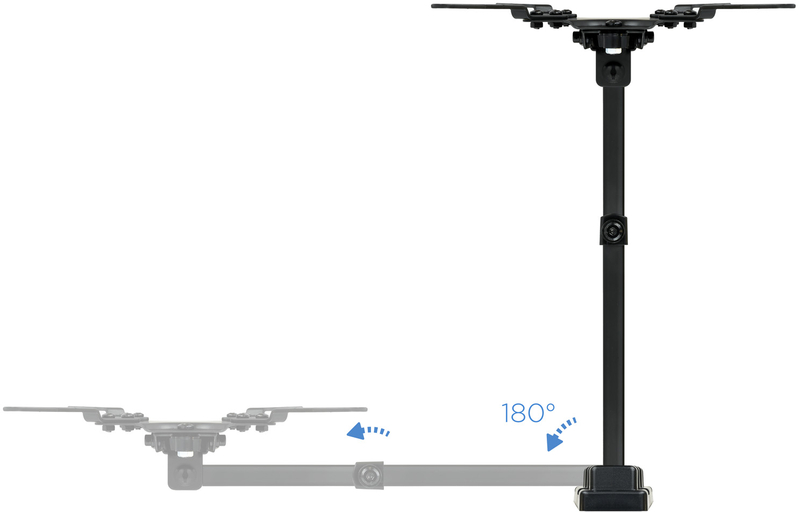 Tooq - Soporte de Pared Tooq Tilt e GiRatónrio 3 Pivots 13" a 42" Max. 20Kg Negro