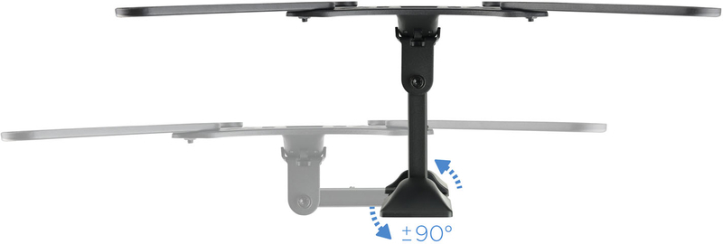 Tooq - Soporte de Pared Tooq Tilt e GiRatónrio 2 Pivots 23" a 55" Max. 30kg Negro