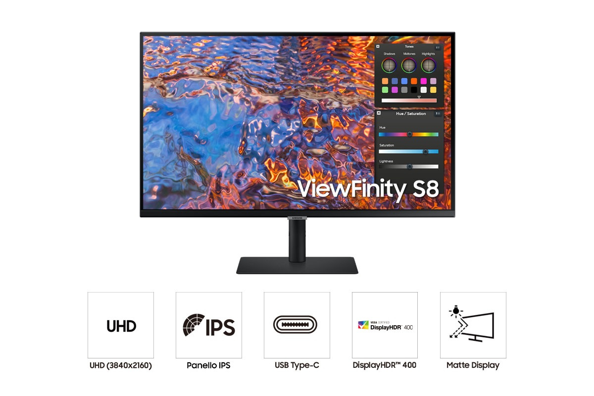 Samsung - Monitor Samsung 27" S80PB IPS 4K 60Hz 5ms Flicker Free HDR400