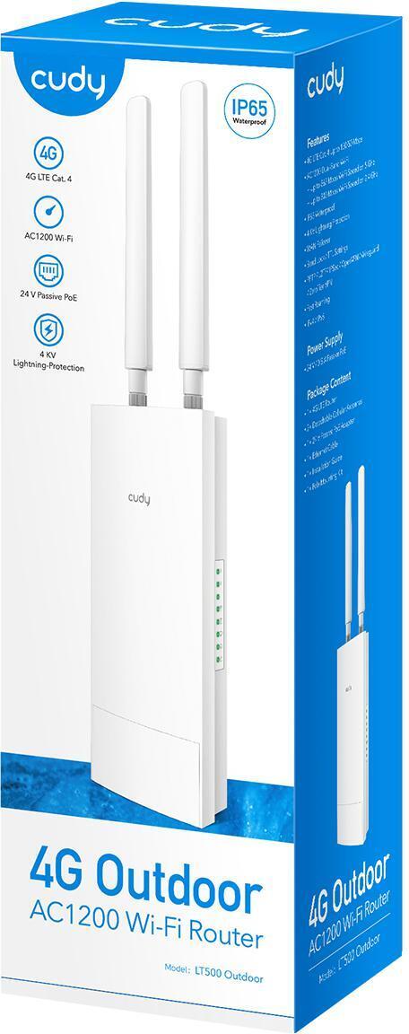 Cudy - Router Cudy LT500-Outdoor AC1200 Dual-Band WiFi 5 4G LTE 10/100Mbps