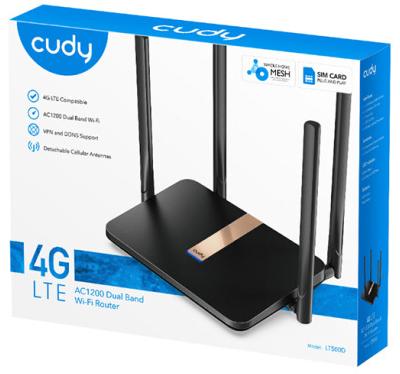 Cudy - Router Cudy LT500D AC1200 Dual-Band WiFi 5 4G LTE 10/100Mbps