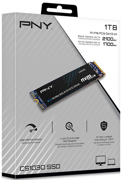 PNY - SSD PNY CS1030 1TB M.2 NVMe (2100/1700MB/s)