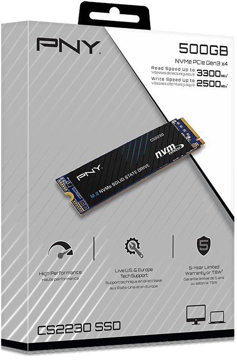 PNY - SSD PNY CS2230 500GB Gen4 M.2 NVMe (3300/2500MB/s)