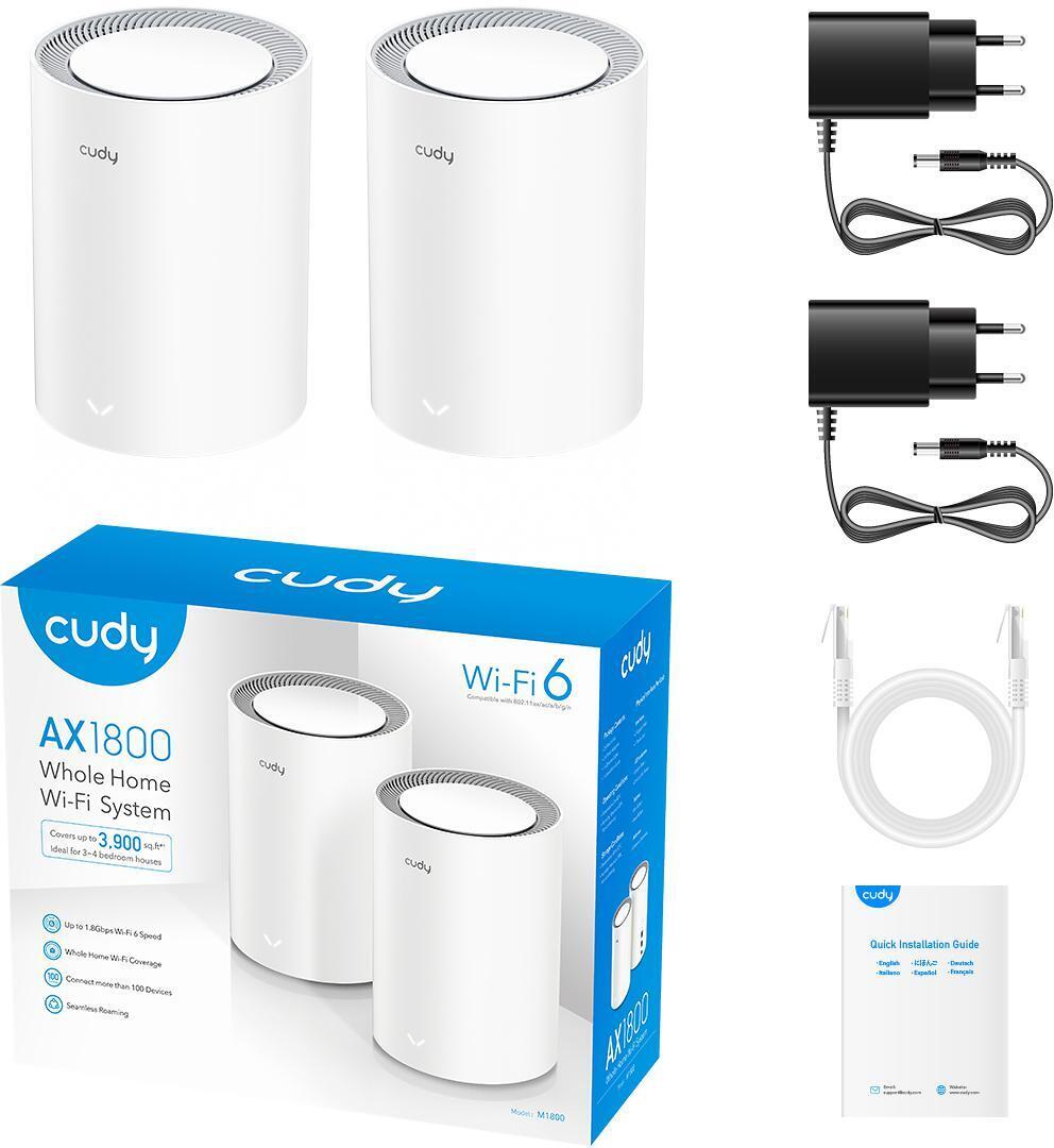 Cudy - Sistemas WiFi Mesh Cudy M3000 AX3000 Wi-Fi 6 Mesh  2.5G (Pack 2)