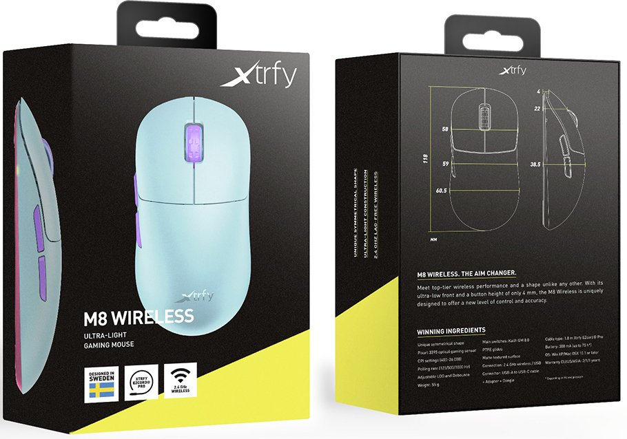 Cherry Xtrfy - Ratón Gaming Cherry Xtrfy M8 Wireless Frosty Mint