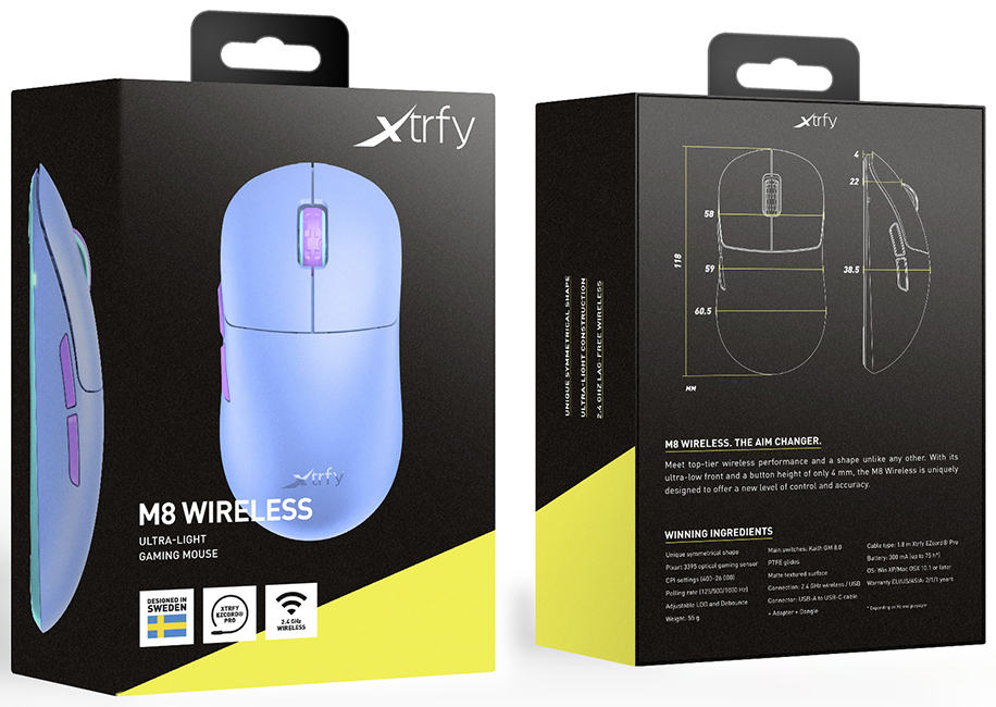 Cherry Xtrfy - Ratón Gaming Cherry Xtrfy M8 Wireless Purple