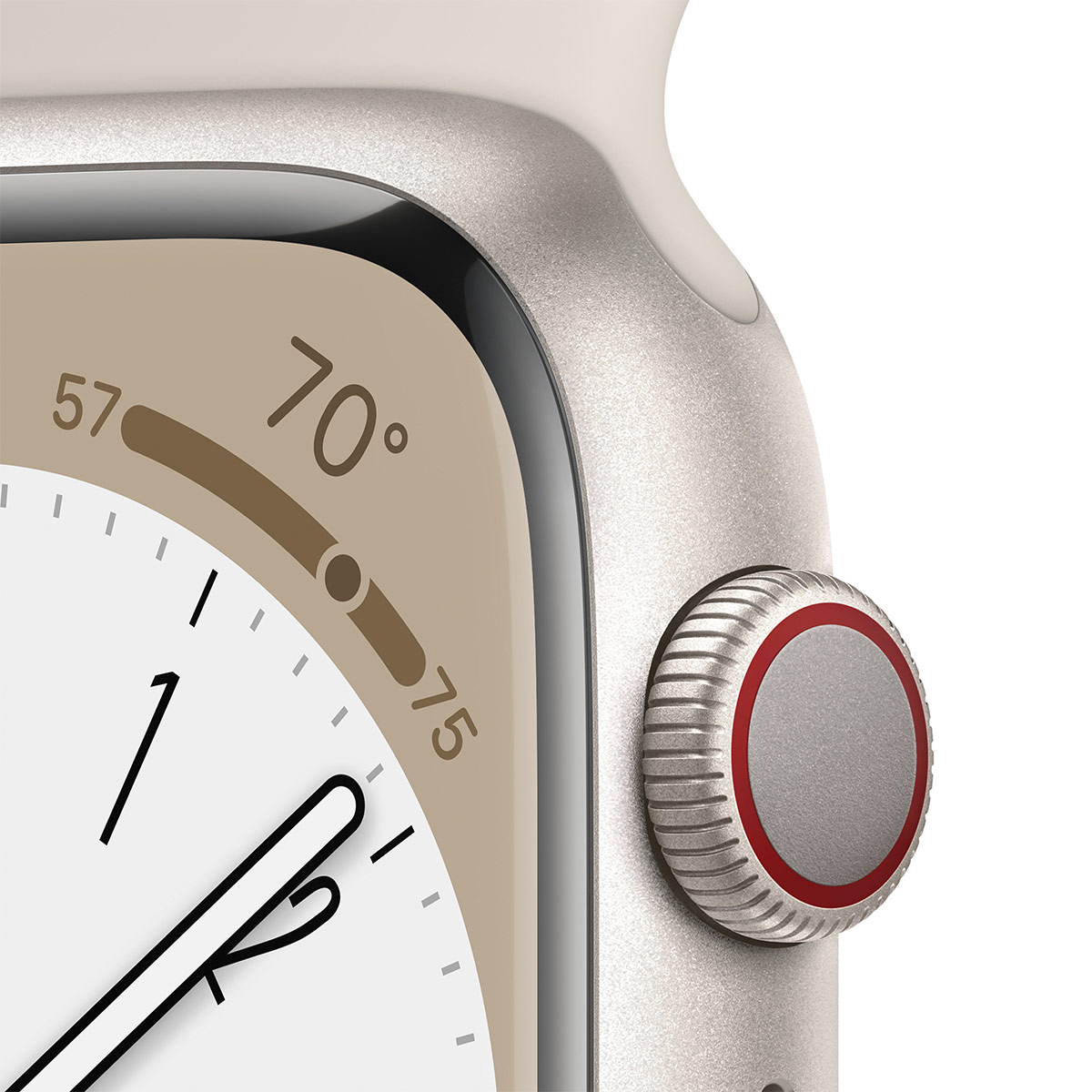 Apple - Reloj Smartwatch Apple Watch Series 8 GPS LTE 45mm Aluminio Starlight con Correa Deportiva Starlight
