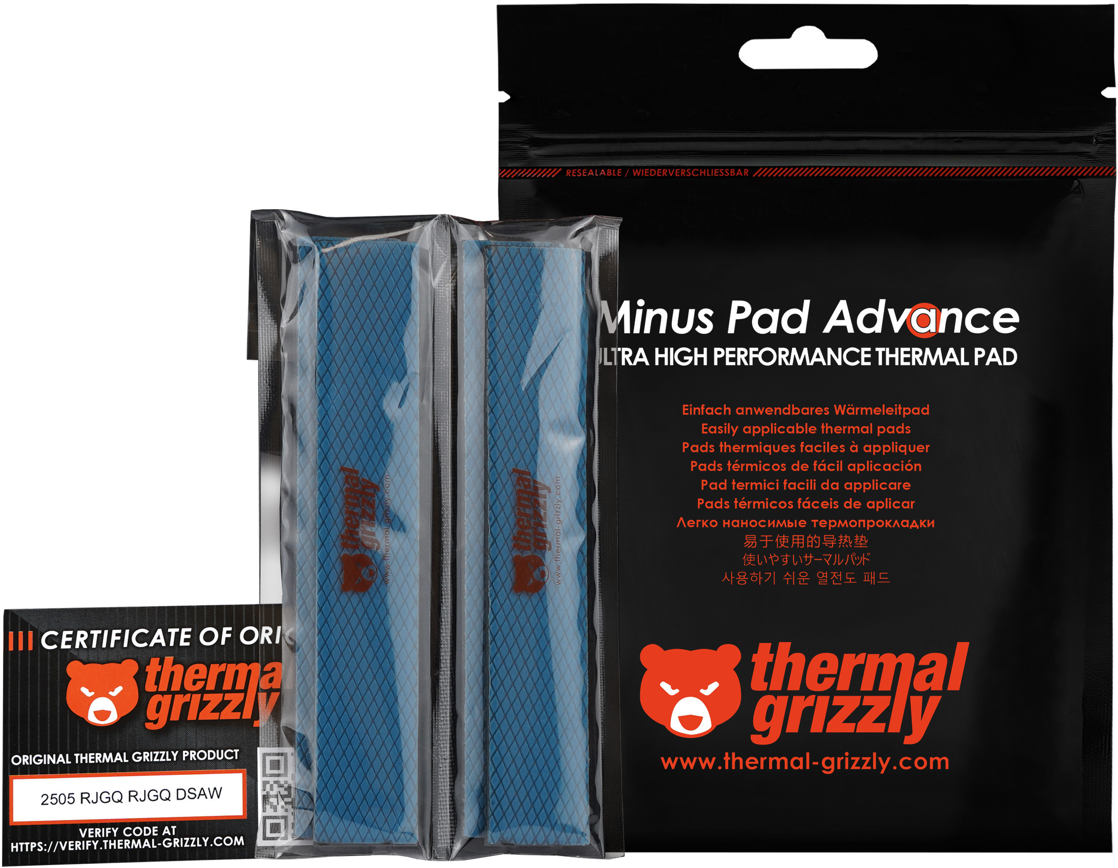 Thermal Grizzly - Thermal Pad Thermal Grizzly Minus Pad Advance 120x20x3.0 mm(Pack 4)