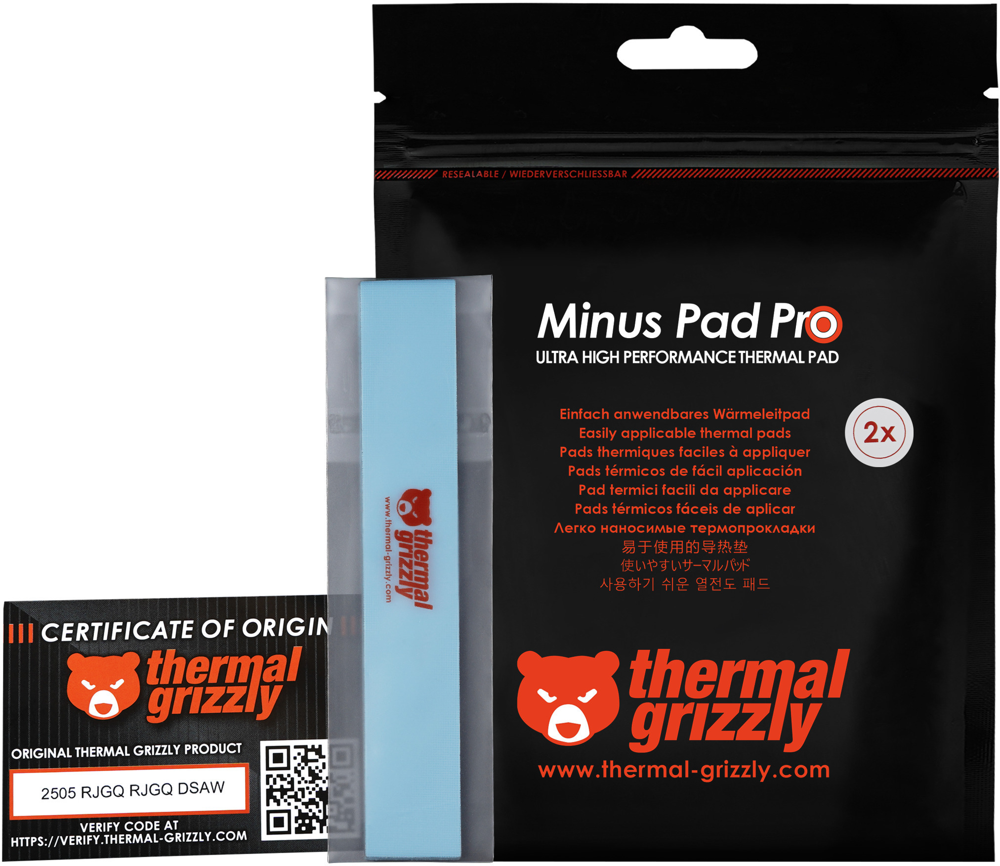 Thermal Grizzly - Thermal Pad Thermal Grizzly Minus Pad Pro 120x20x0.5mm(Pack 2)