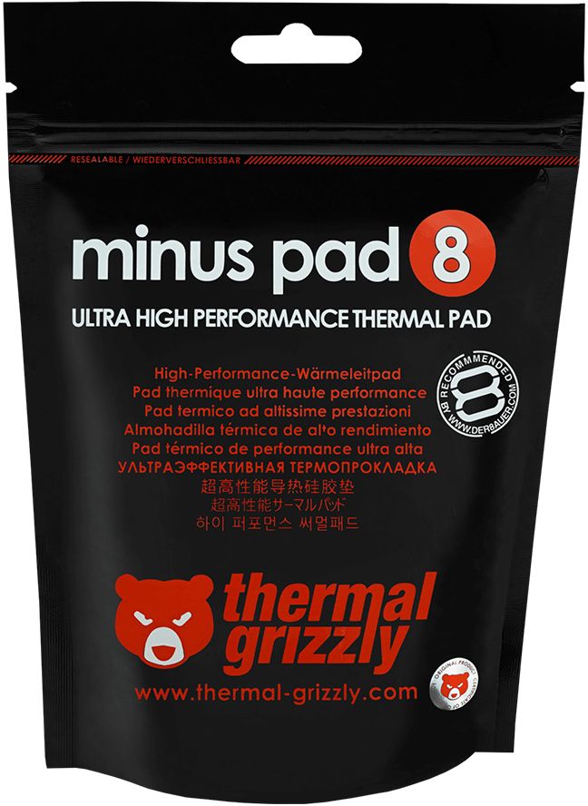 Thermal Grizzly - Almohadilla térmica Thermal Grizzly Minus Pad 8 100 x 100 x 3.0 mm