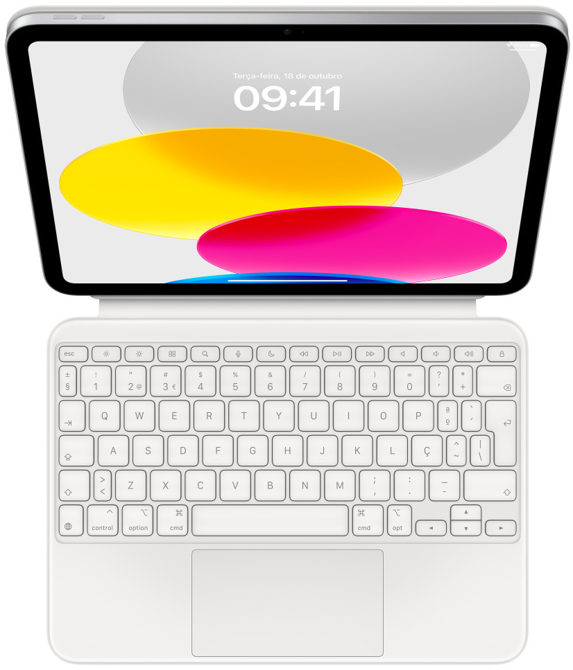 Apple - Funda Teclado Apple Magic Keyboard Folio para iPad (10ª Gen) PT Blanco