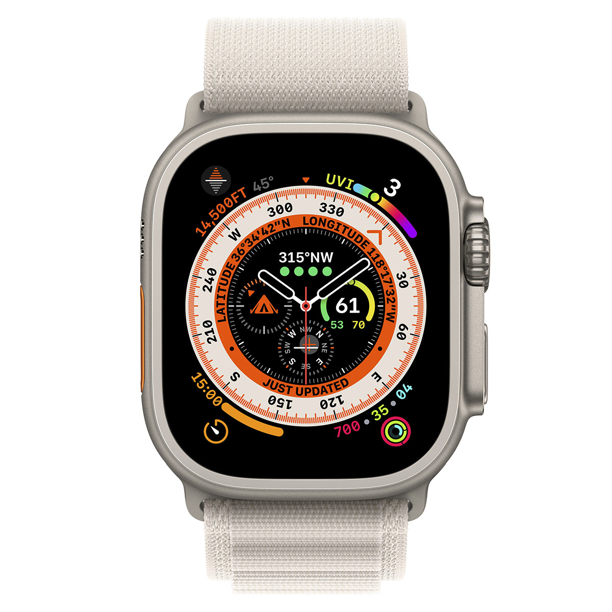 Apple - Reloj Smartwatch Apple Watch Ultra GPS LTE 49mm Titanio con Correa Loop Alpine Starlight (L)