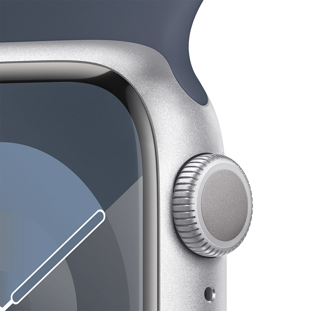 Apple - Reloj Smartwatch Apple Watch Series 9 GPS 41mm Silver Aluminium Case con Storm Blue Sport Band  (M/L)