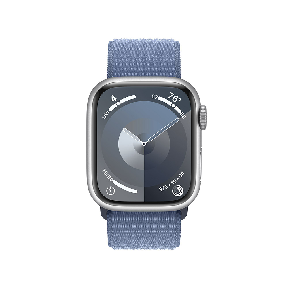 Apple - Reloj Smartwatch Apple Watch Series 9 GPS 41mm Silver Aluminium Case con Winter Blue Sport Loop