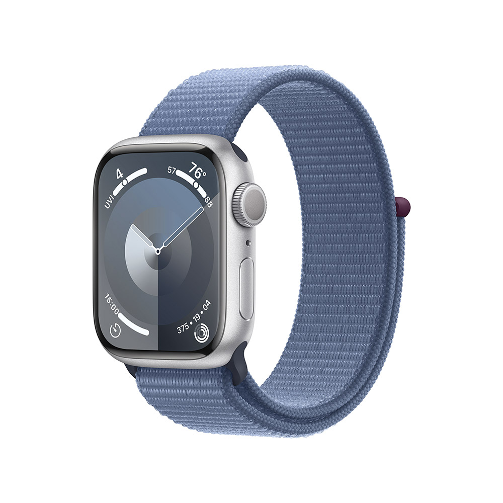 Apple - Reloj Smartwatch Apple Watch Series 9 GPS 41mm Silver Aluminium Case con Winter Blue Sport Loop