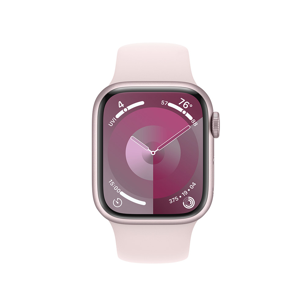 Apple - Reloj Smartwatch Apple Watch Series 9 GPS 41mm Pink Aluminium Case con Light Pink Sport Band  (S/M)