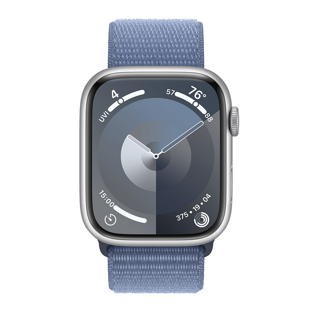 Apple - Reloj Smartwatch Apple Watch Series 9 GPS 45mm Silver Aluminium Case con Winter Blue Sport Loop