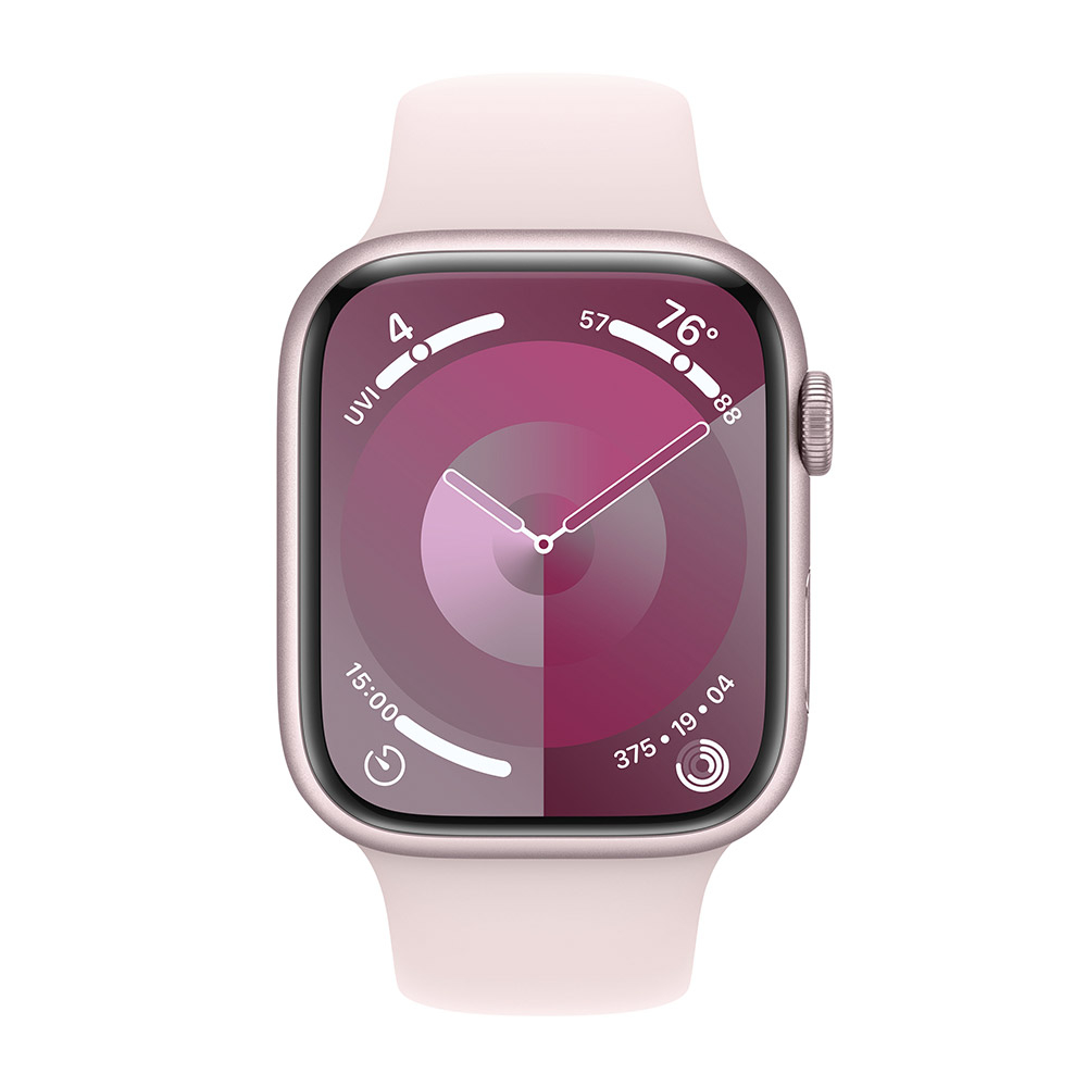Apple - Reloj Smartwatch Apple Watch Series 9 GPS 45mm Pink Aluminium Case con Light Pink Sport Band  (S/M)
