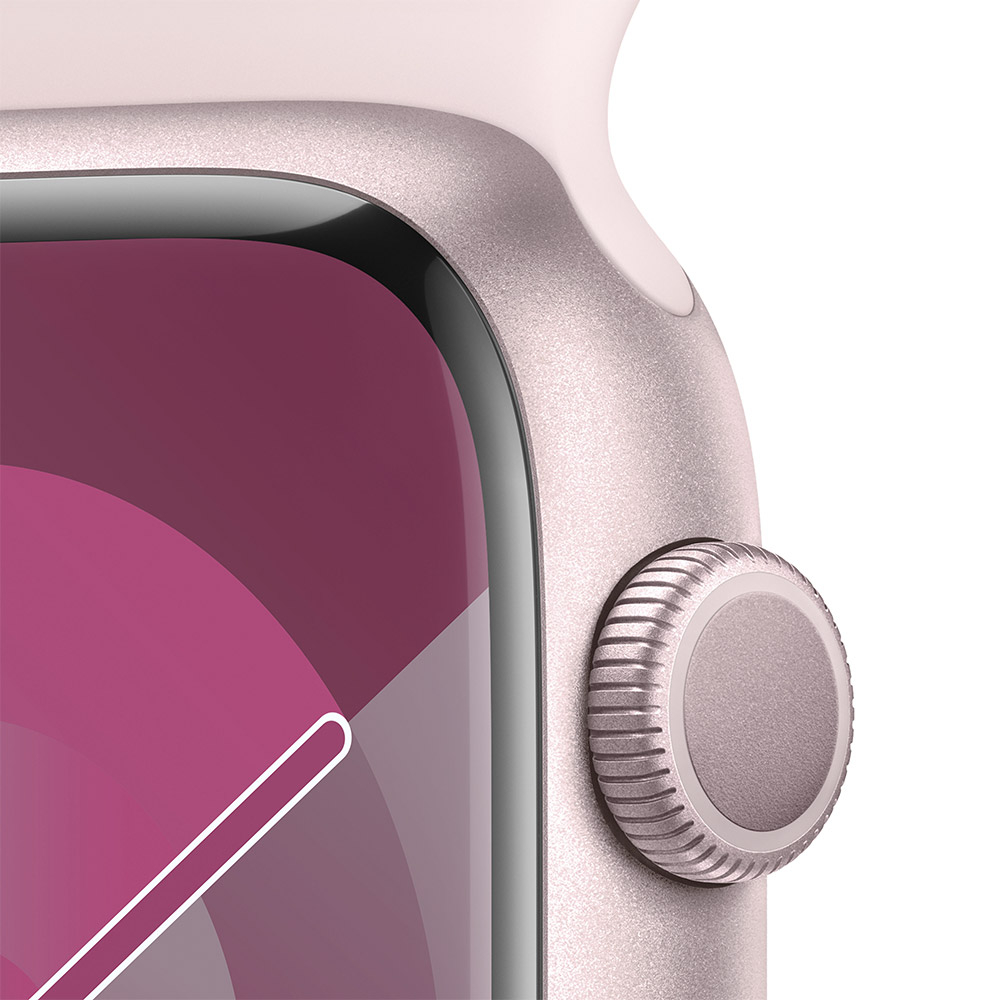Apple - Reloj Smartwatch Apple Watch Series 9 GPS 45mm Pink Aluminium Case con Light Pink Sport Band  (S/M)