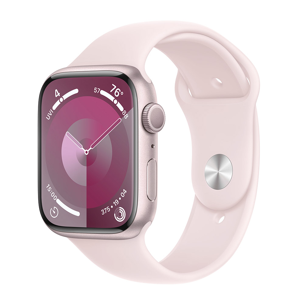 Apple - Reloj Smartwatch Apple Watch Series 9 GPS 45mm Pink Aluminium Case con Light Pink Sport Band  (M/L)