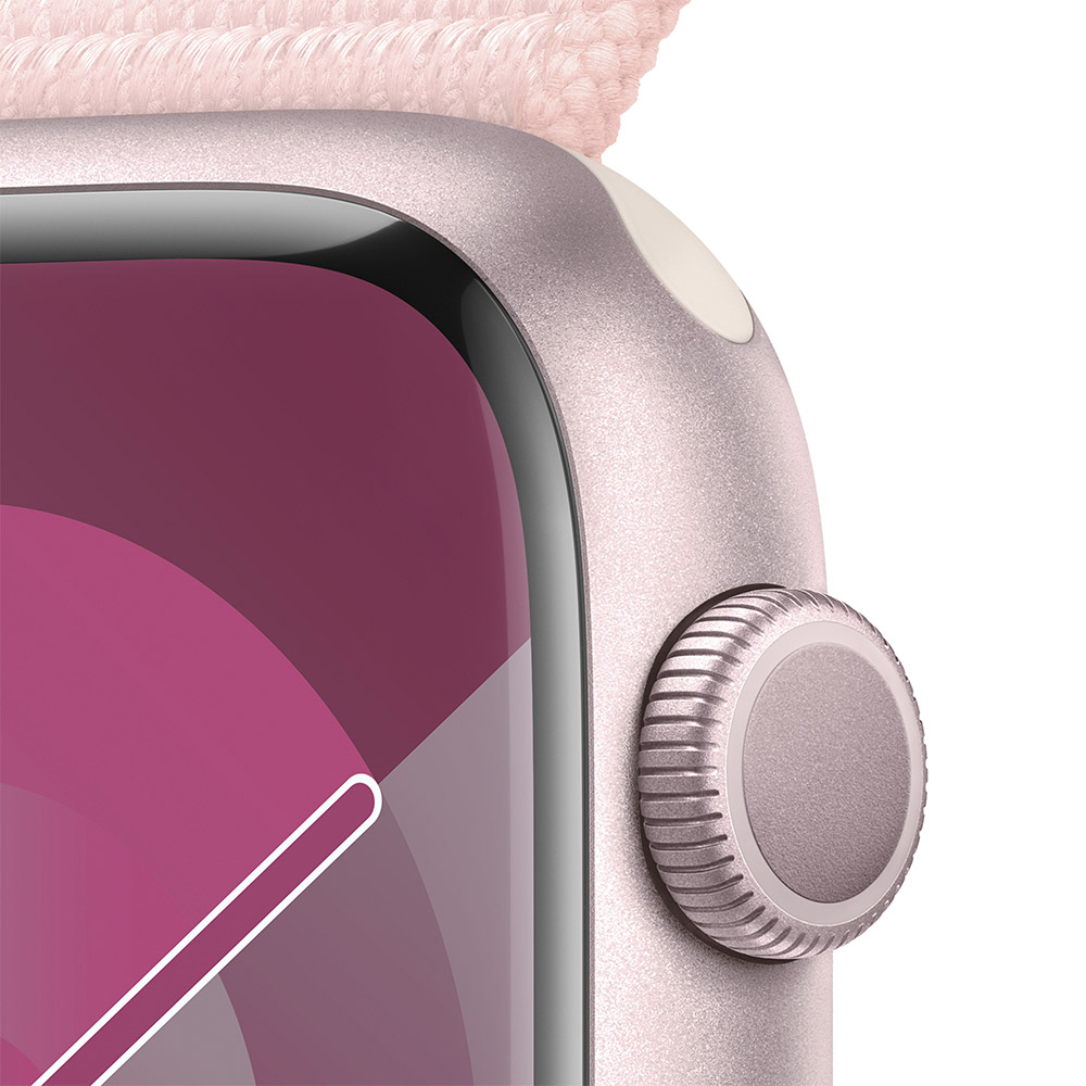 Apple - Reloj Smartwatch Apple Watch Series 9 GPS 45mm Pink Aluminium Case con Light Pink Sport Loop