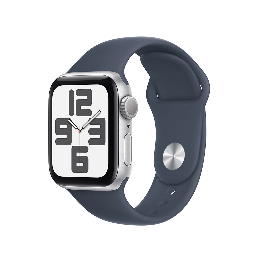 Reloj Smartwatch Apple Watch SE GPS 40mm Silver Aluminium Case con Storm Blue Sport Band  (M/L)