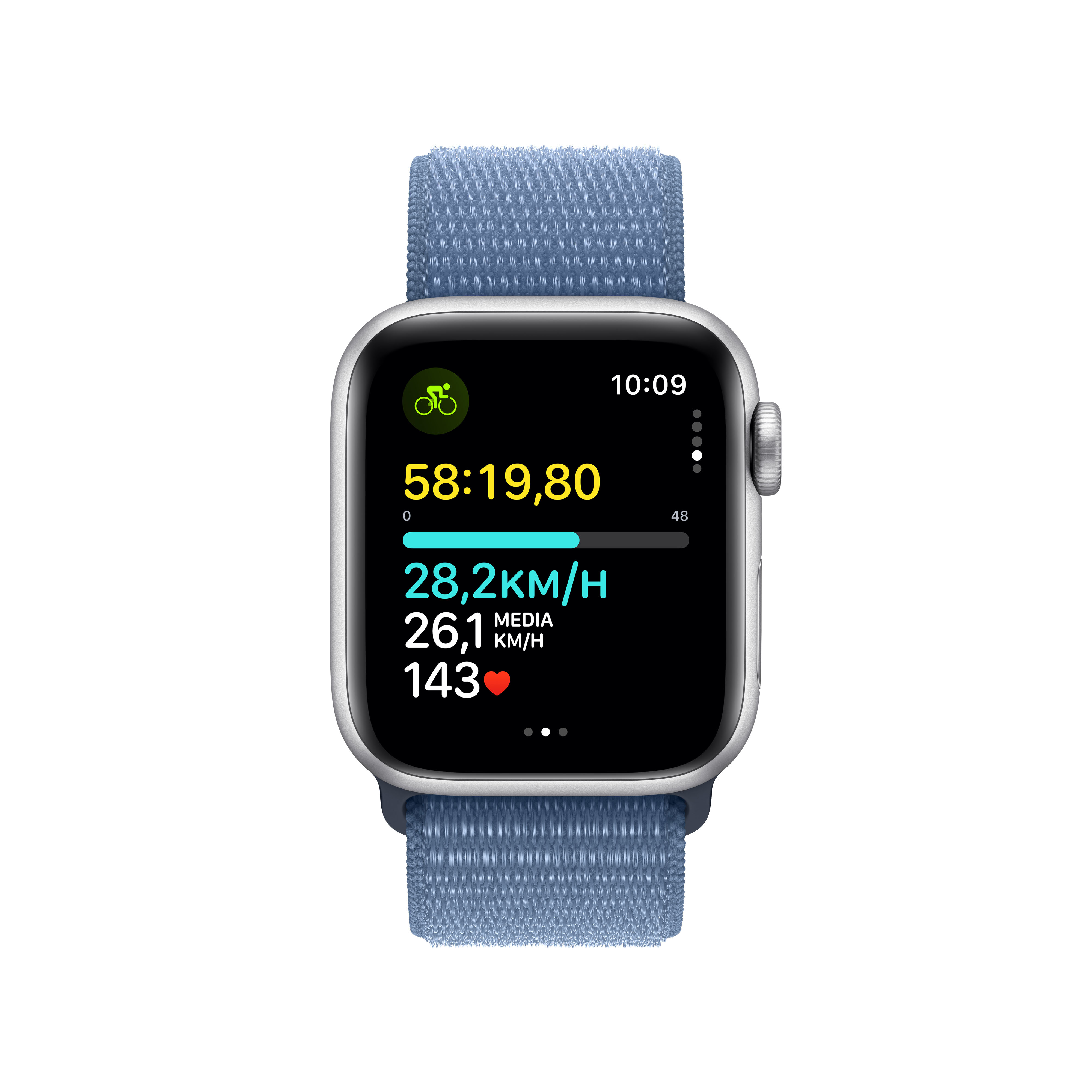 Apple - Reloj Smartwatch Apple Watch SE GPS 40mm Silver Aluminium Case con Winter Blue Sport Loop