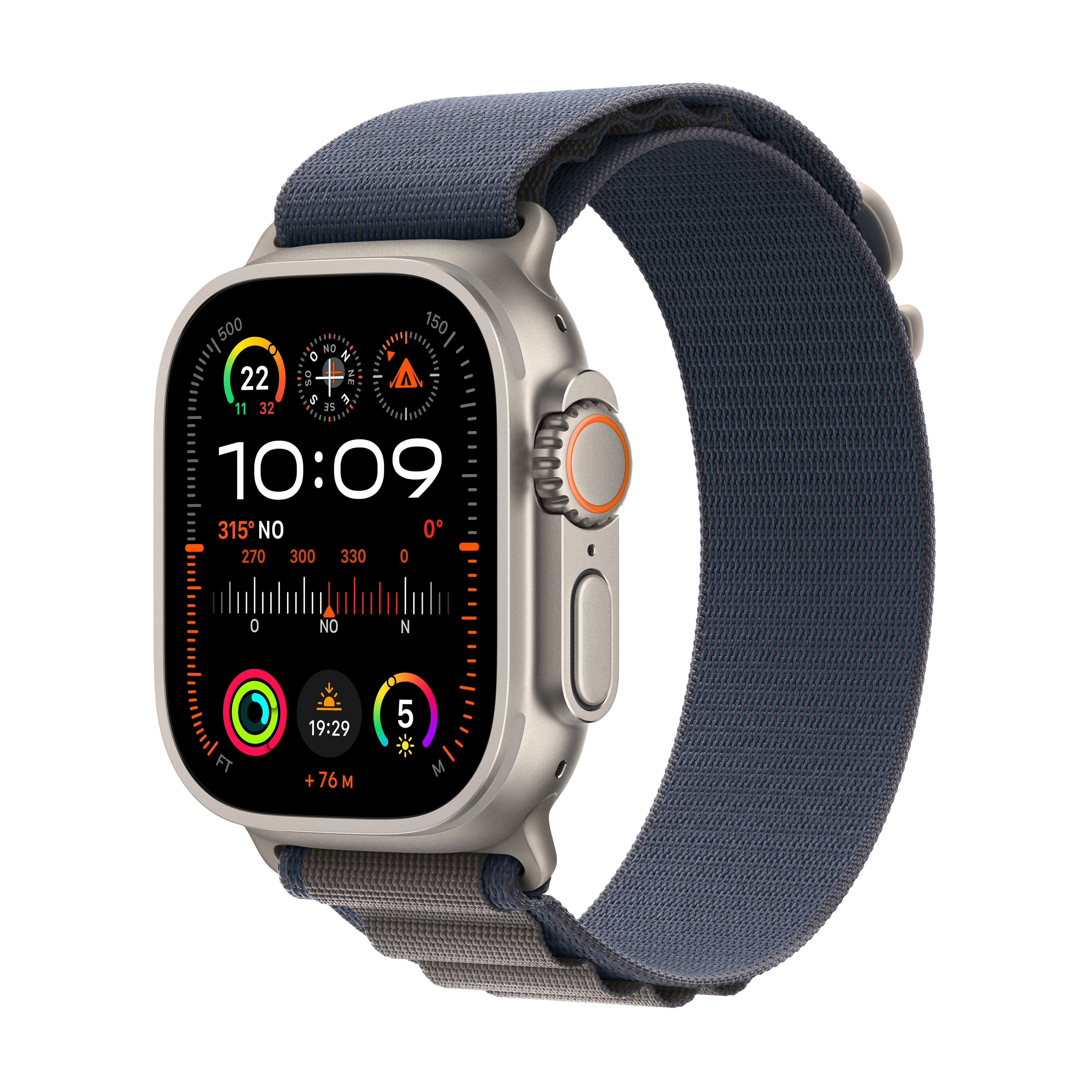 Reloj Smartwatch Apple Watch Ultra 2 GPS + Cellular, 49mm Titanium Case con Blue Alpine Loop Small