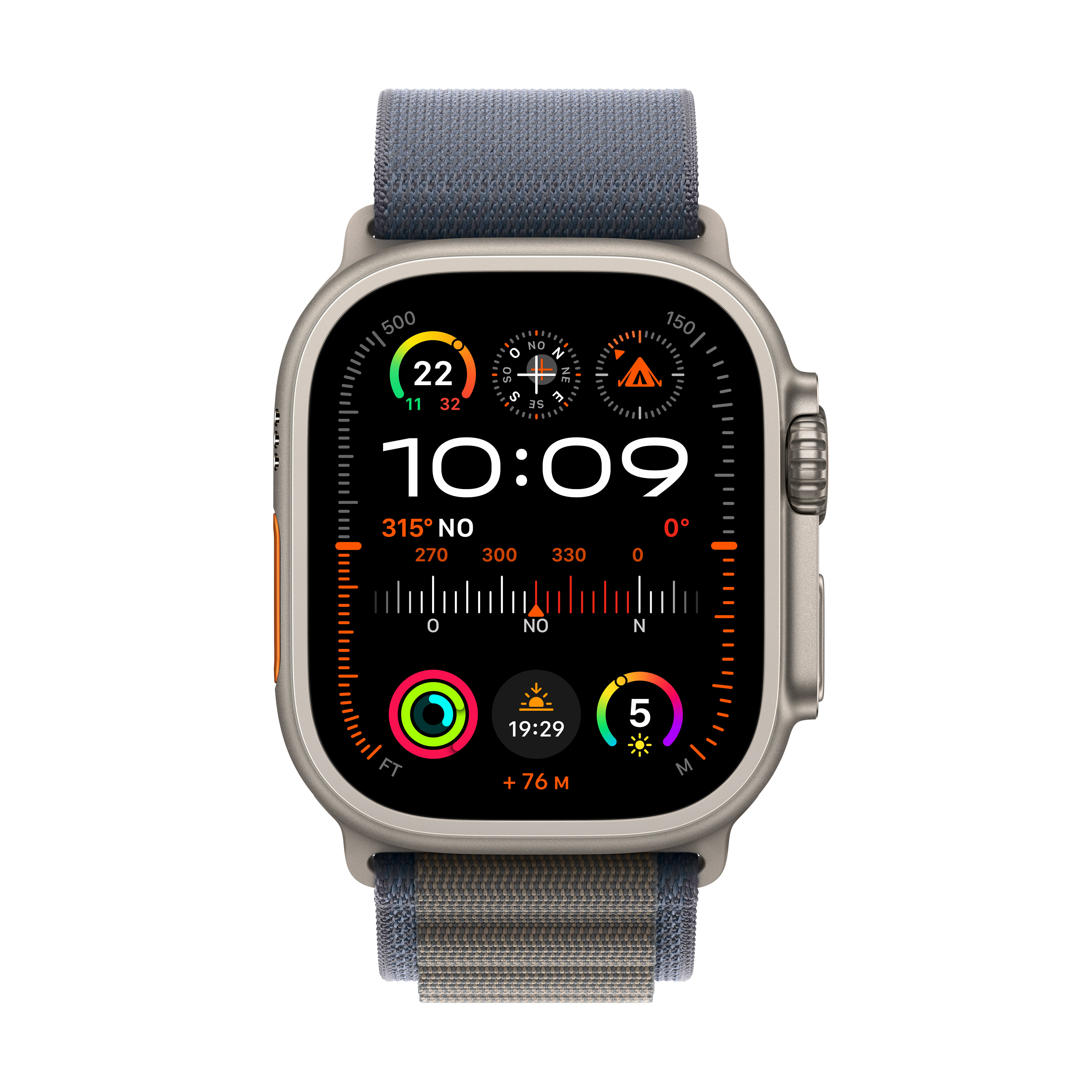 Apple - Reloj Smartwatch Apple Watch Ultra 2 GPS + Cellular, 49mm Titanium Case con Blue Alpine Loop Large