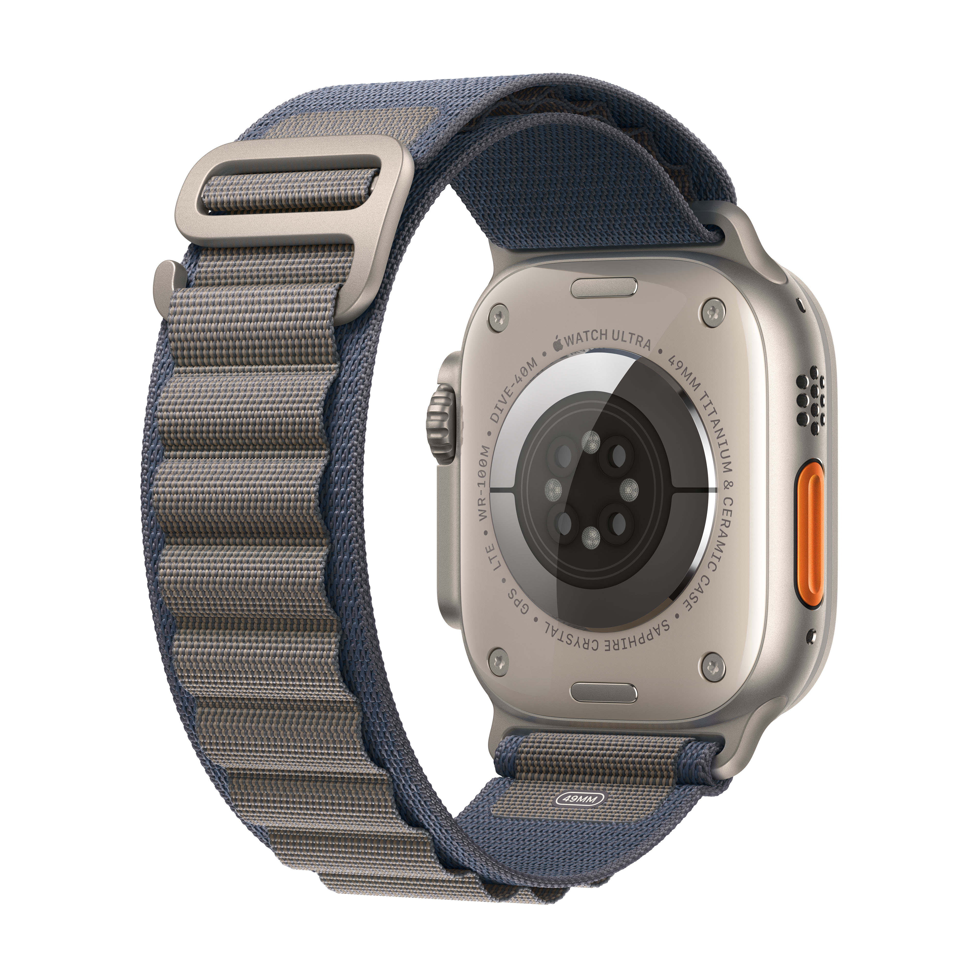 Apple - Reloj Smartwatch Apple Watch Ultra 2 GPS + Cellular, 49mm Titanium Case con Blue Alpine Loop Large