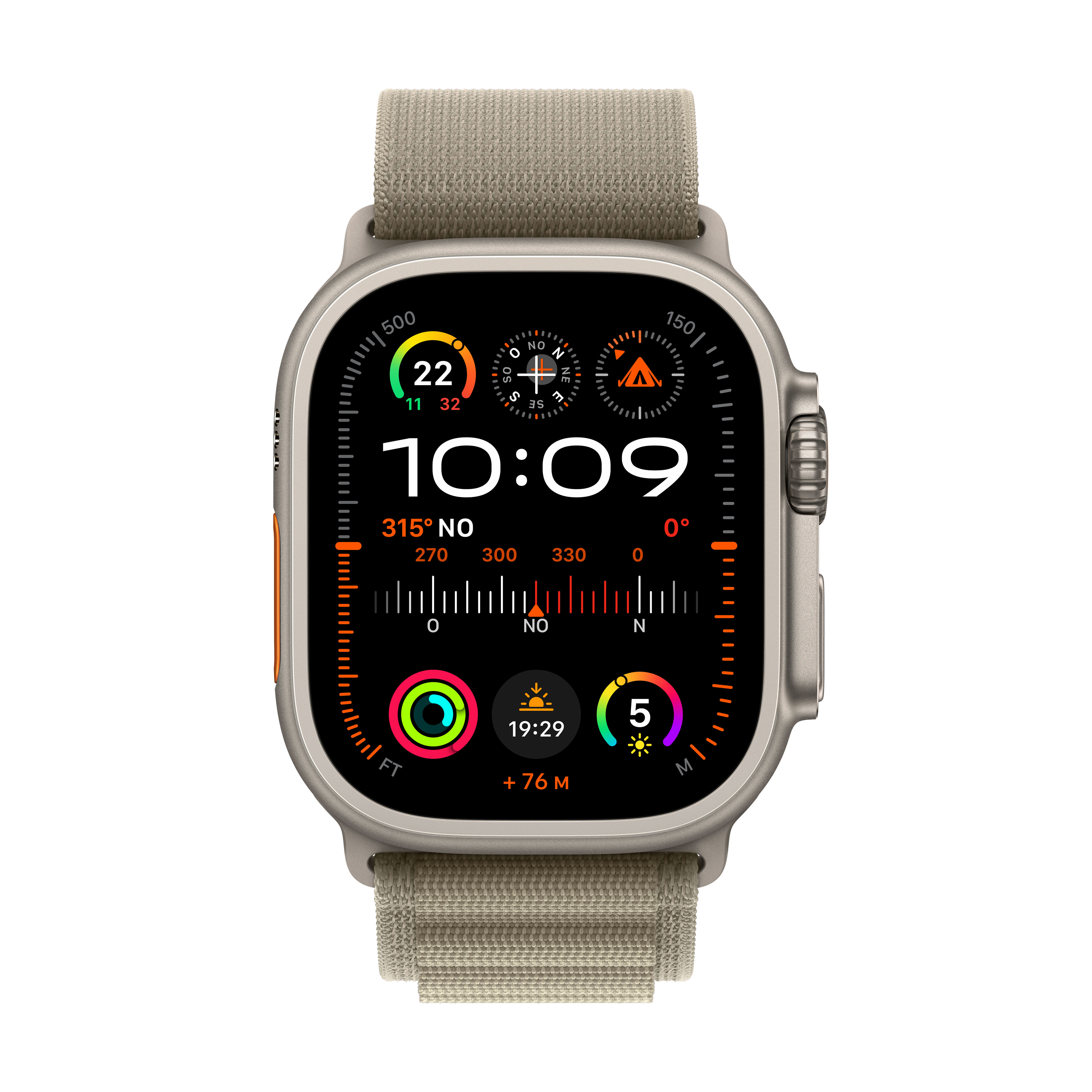 Apple - Reloj Smartwatch Apple Watch Ultra 2 GPS + Cellular, 49mm Titanium Case con Olive Alpine Loop Small