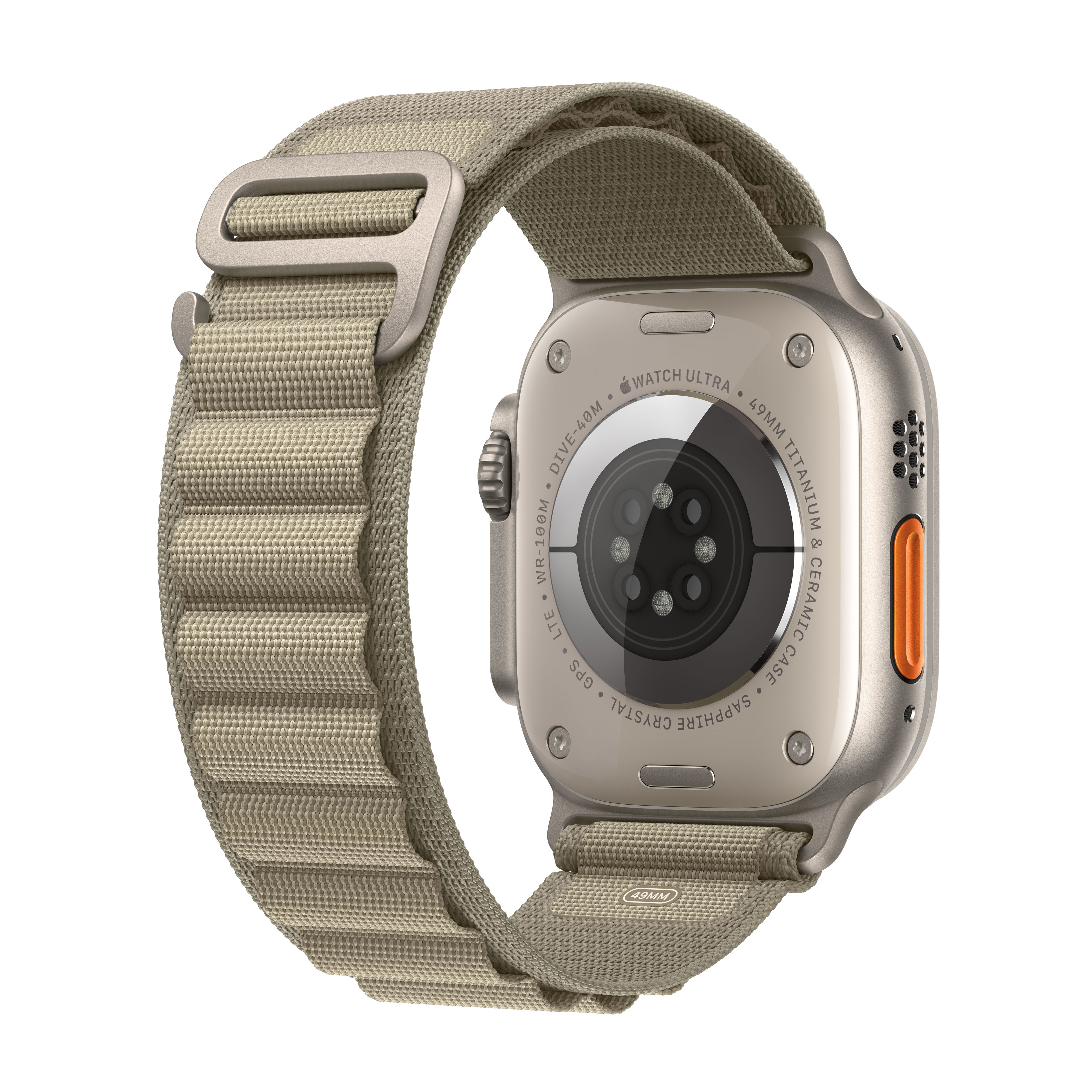 Apple - Reloj Smartwatch Apple Watch Ultra 2 GPS + Cellular, 49mm Titanium Case con Olive Alpine Loop Small